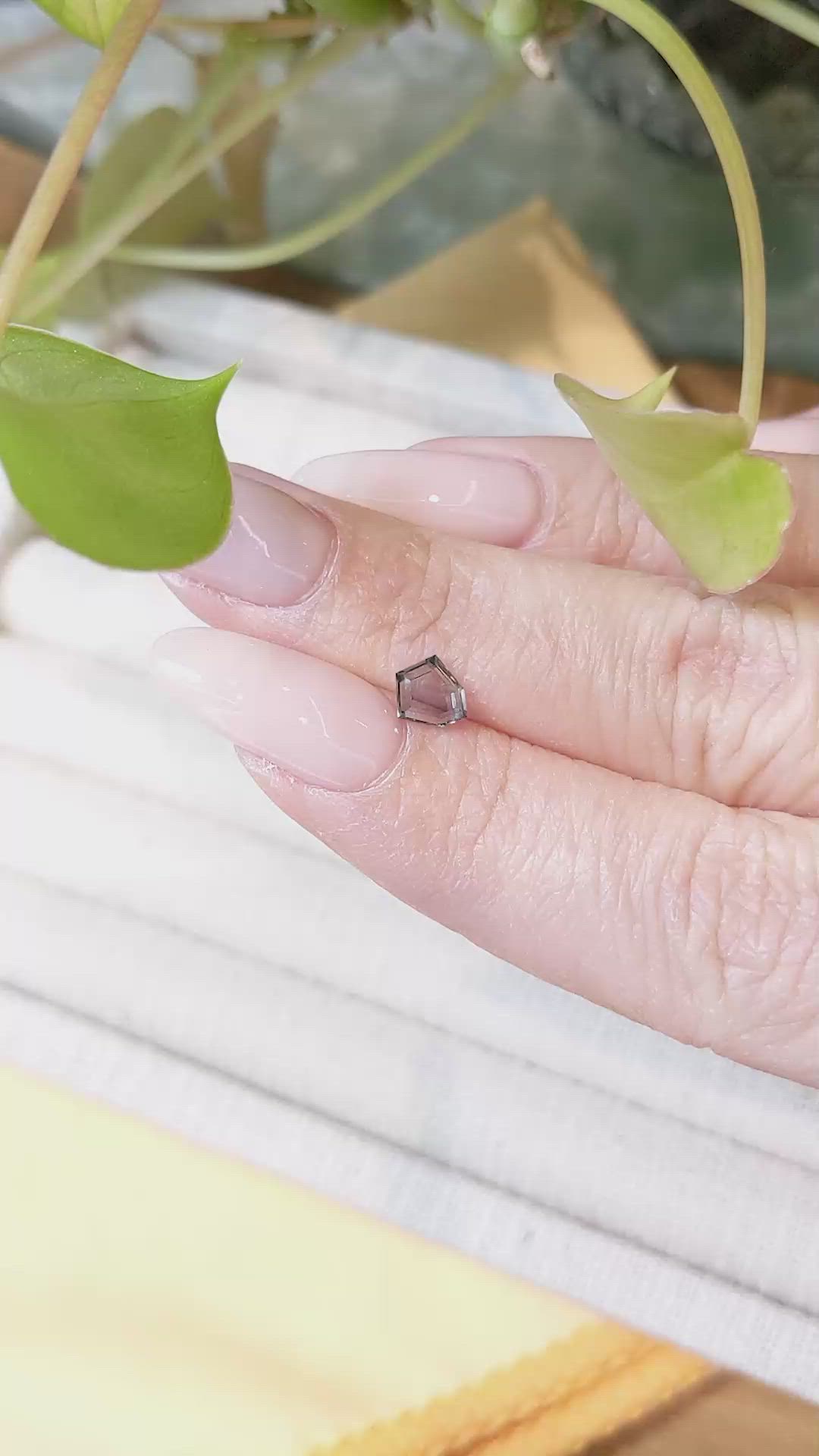 0.74 Ct. Bluish Green Sapphire from Montana Size Video