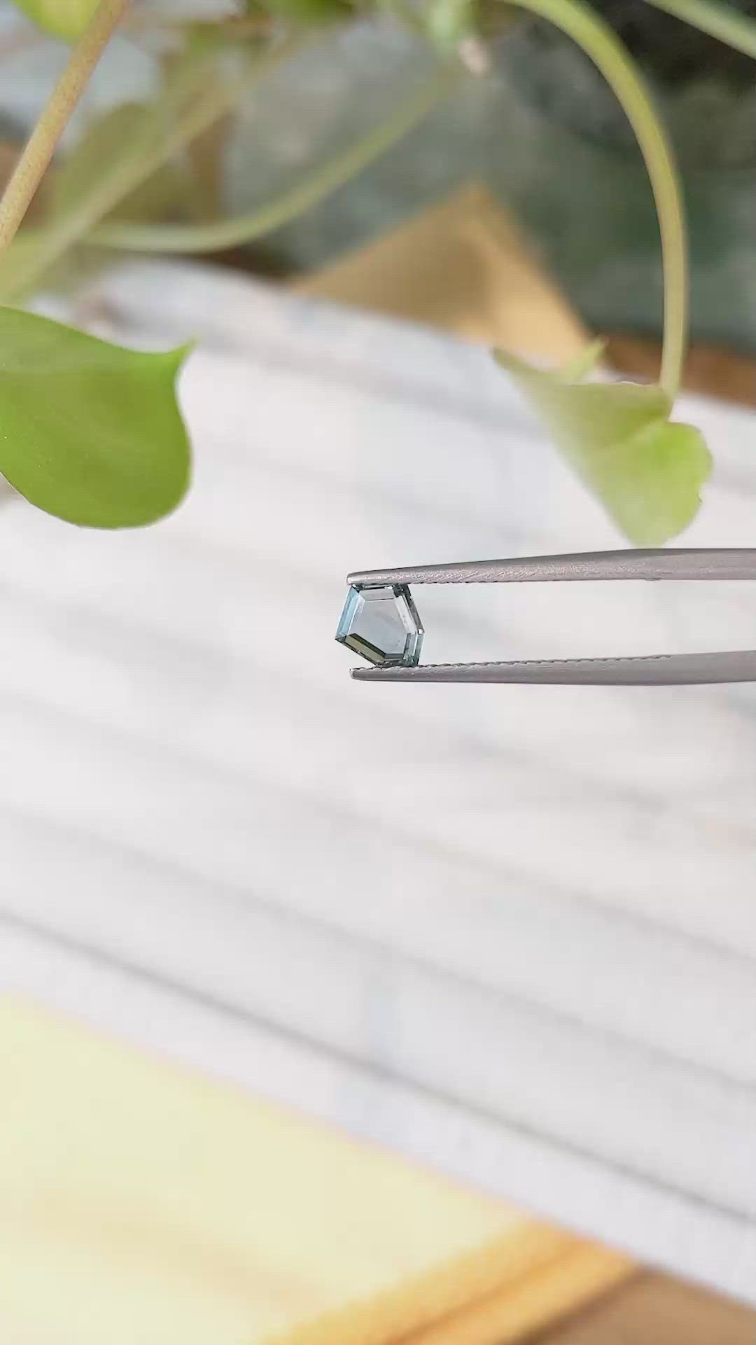 0.74 Ct. Bluish Green Sapphire from Montana Size Video