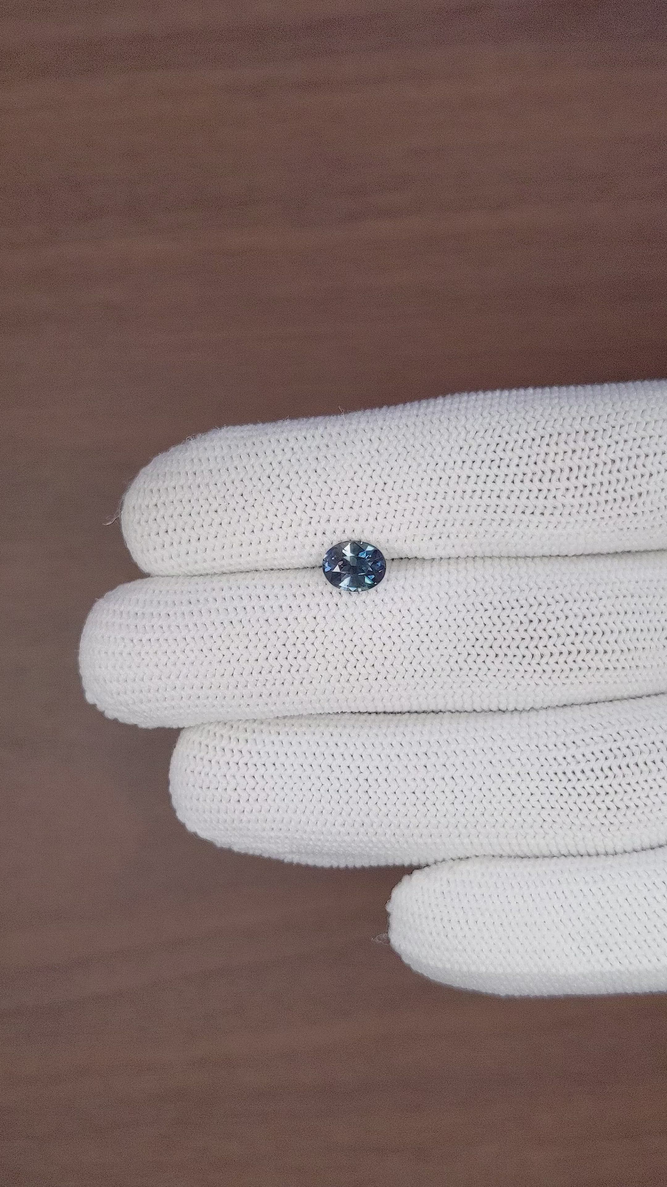 1.19 Ct. Greenish Blue Sapphire from Madagascar Size Video