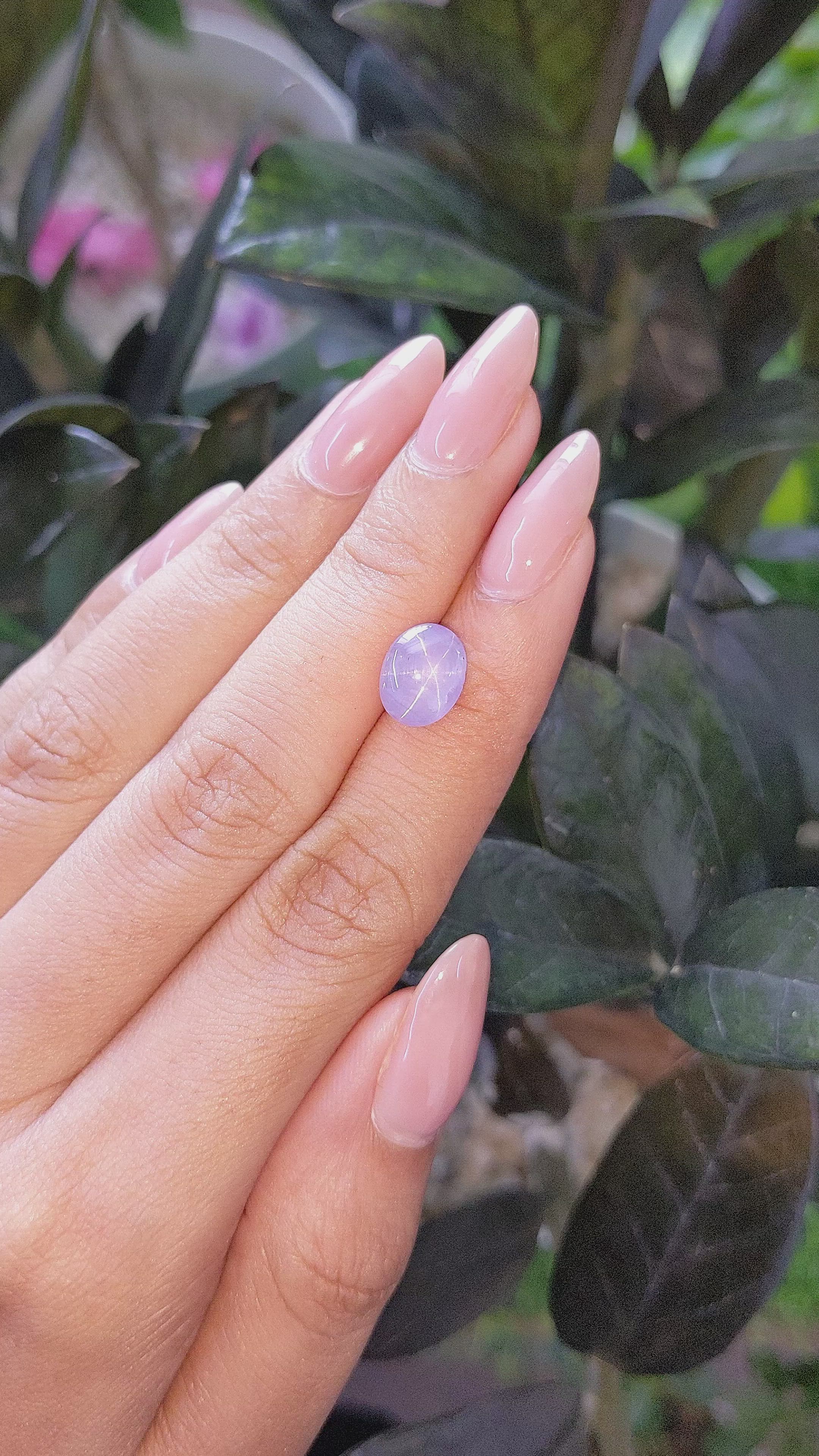 4.83 Ct. Purple Star Sapphire from Ceylon (Sri Lanka) Size Video