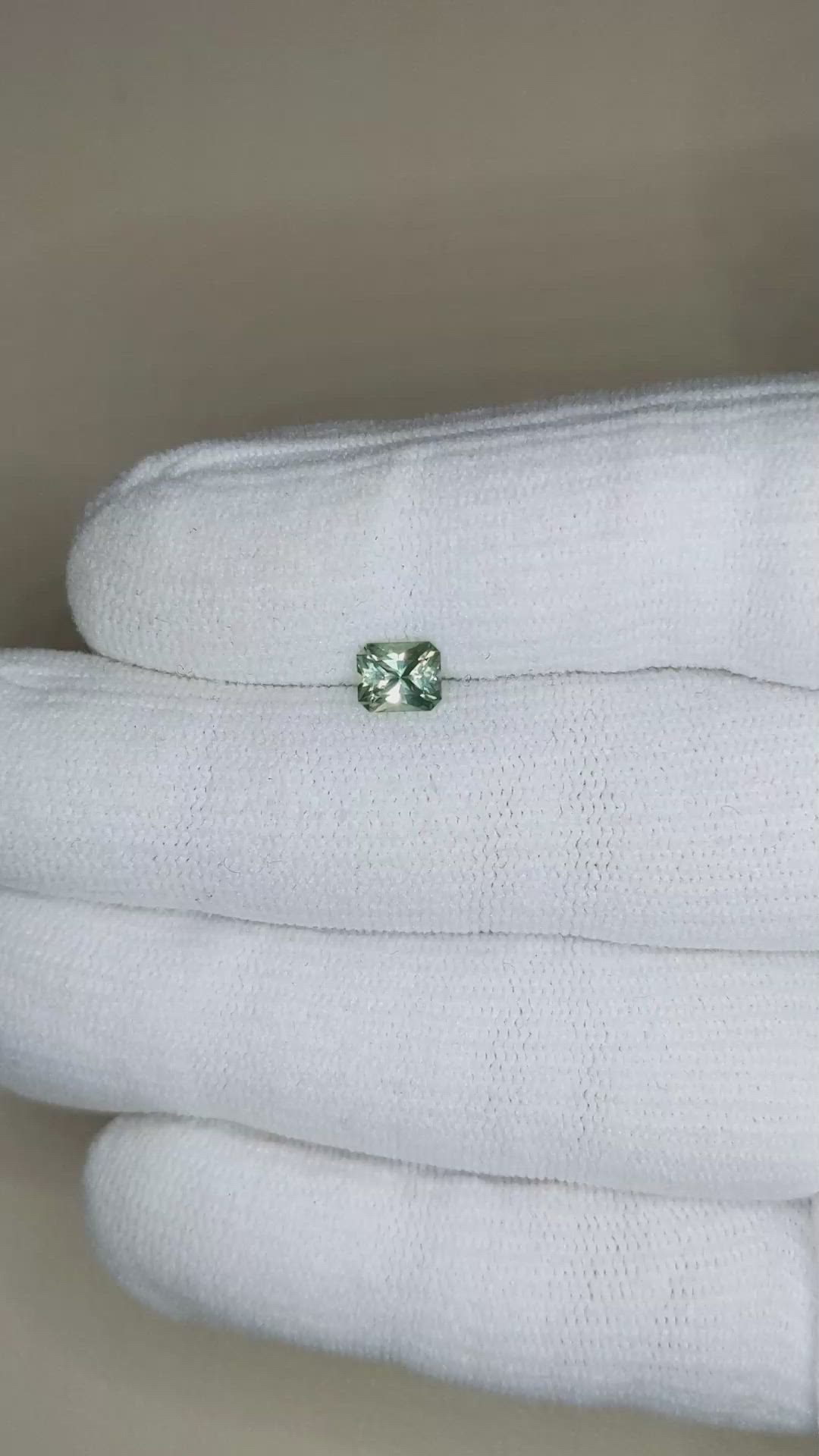 0.78 Ct. Green Sapphire from Montana Size Video