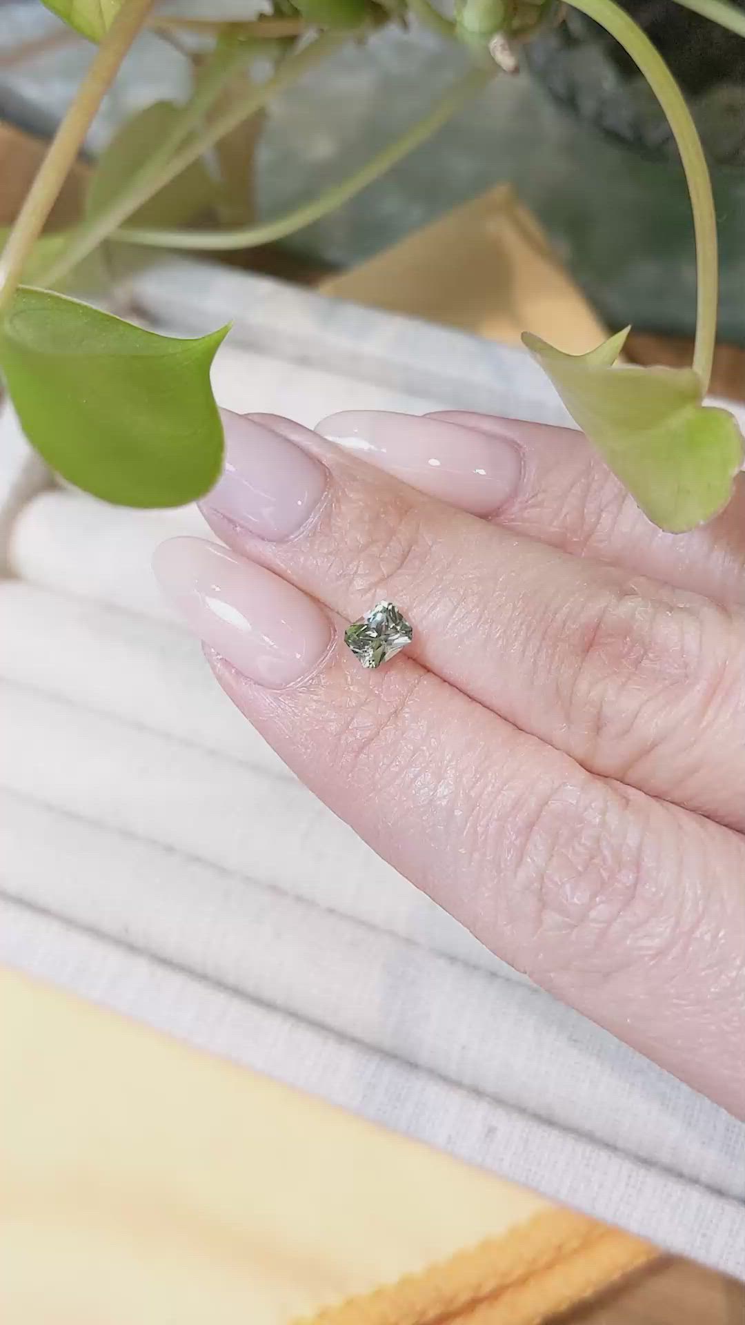 0.78 Ct. Green Sapphire from Montana Size Video
