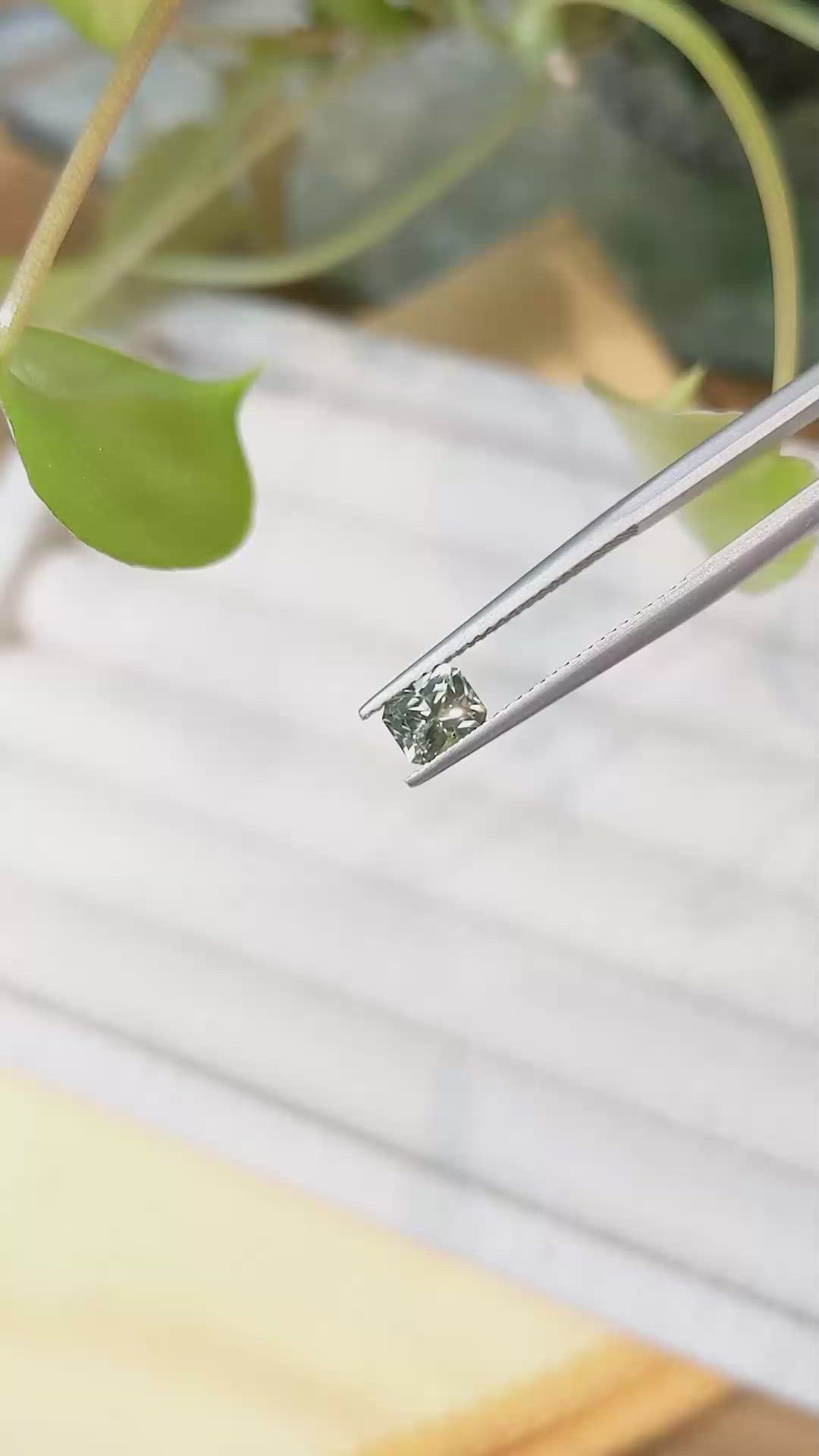 0.78 Ct. Green Sapphire from Montana Size Video