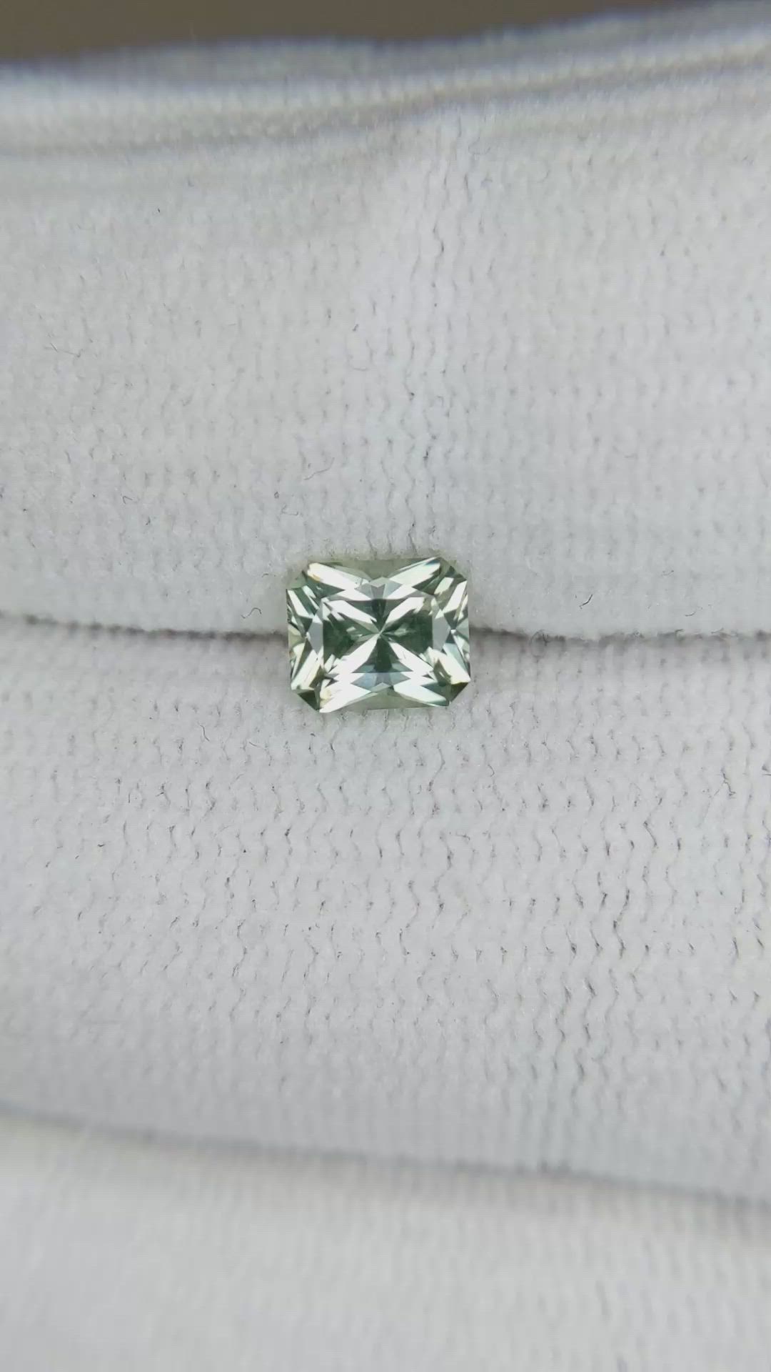 0.78 Ct. Green Sapphire from Montana Size Video