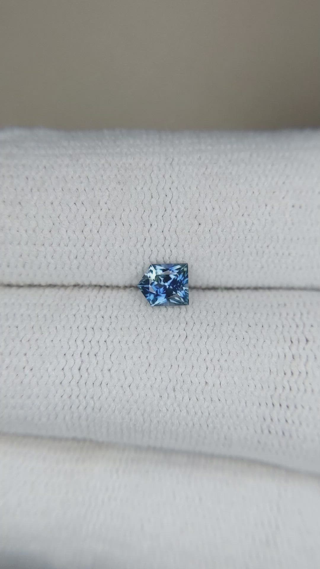 0.38 Ct. Greenish Blue Sapphire from Montana Size Video