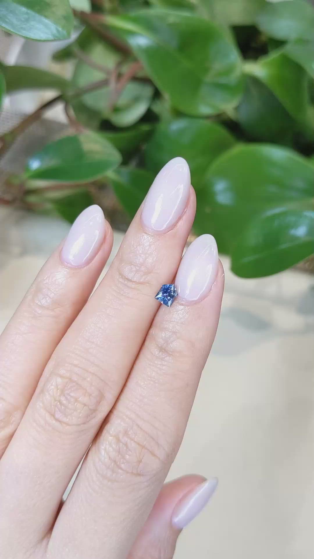 0.38 Ct. Greenish Blue Sapphire from Montana Size Video