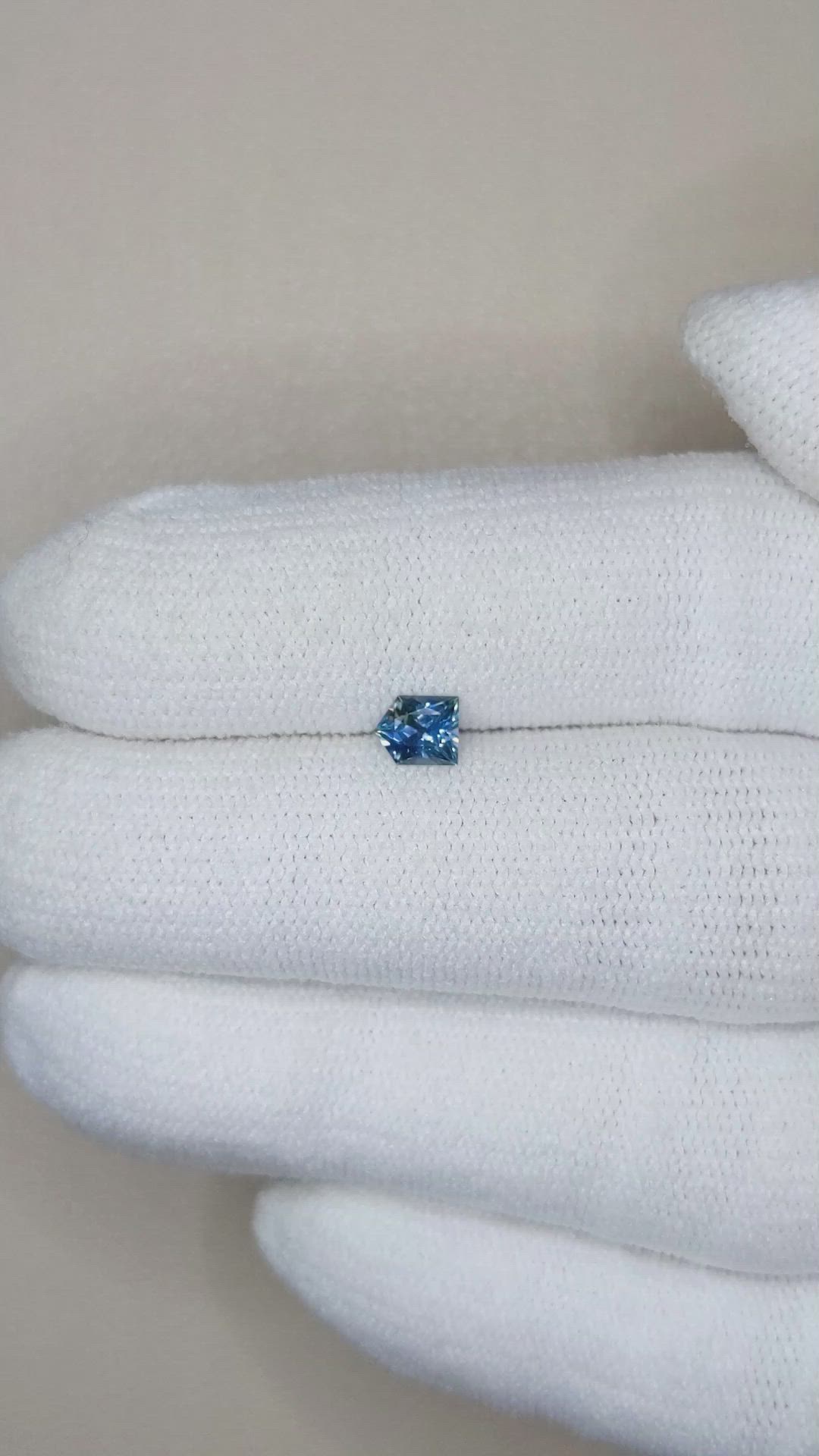 0.38 Ct. Greenish Blue Sapphire from Montana Size Video