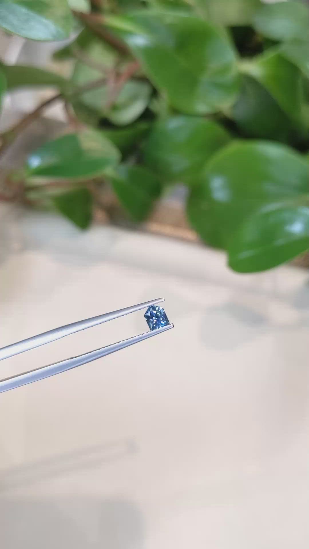 0.38 Ct. Greenish Blue Sapphire from Montana Size Video