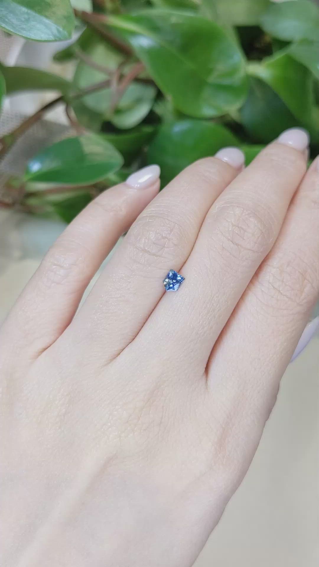0.38 Ct. Greenish Blue Sapphire from Montana Size Video