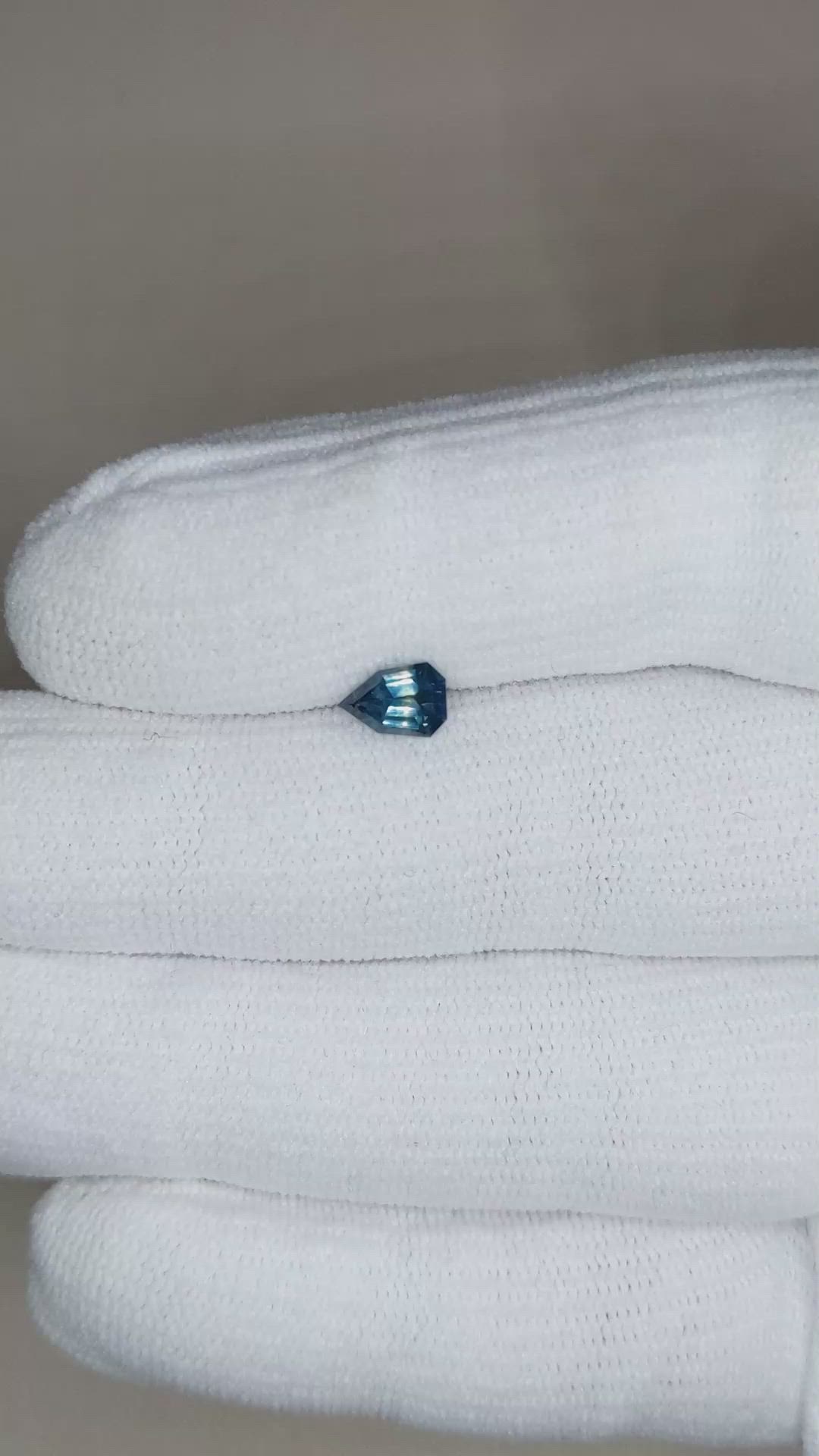 0.66 Ct. Bluish Green Sapphire from Montana Size Video