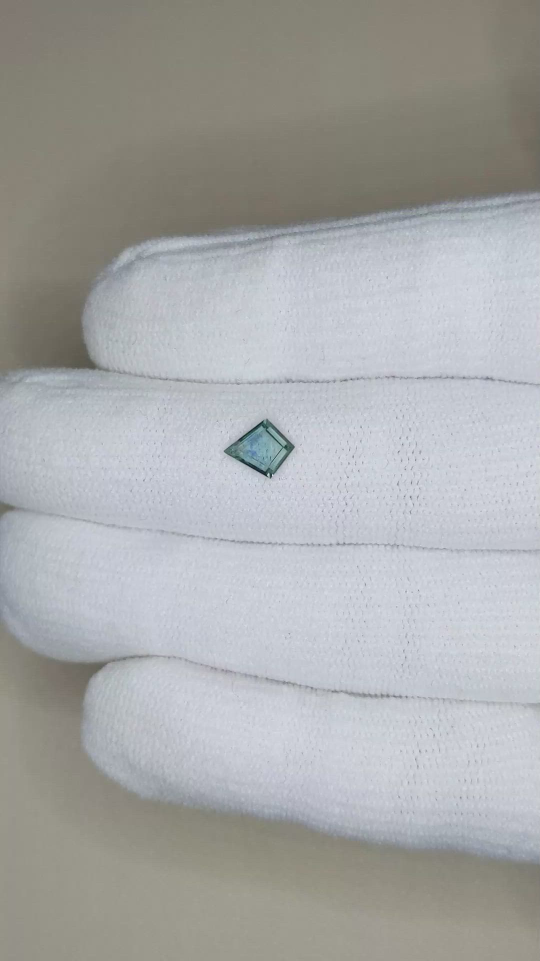 0.67 Ct. Bluish Green Sapphire from Montana Size Video