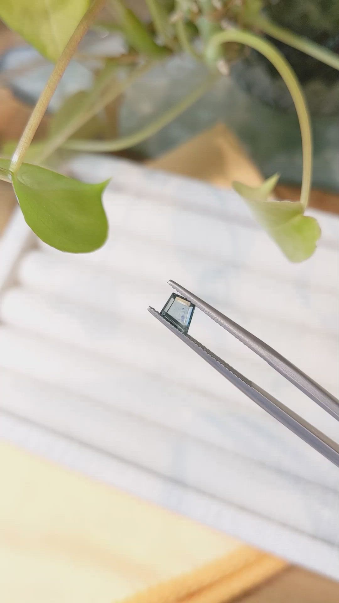 0.67 Ct. Bluish Green Sapphire from Montana Size Video