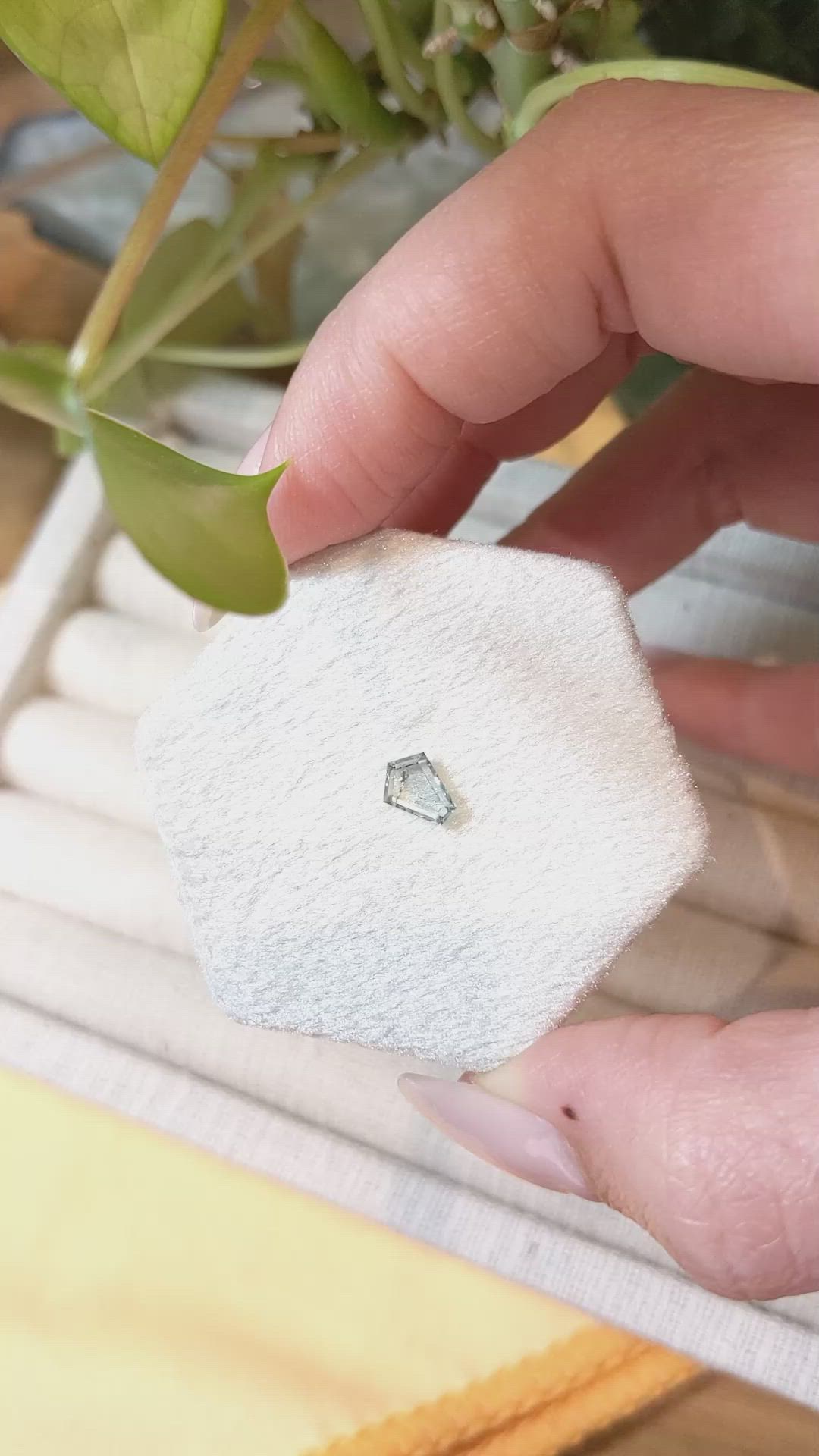 0.68 Ct. Bluish Green Sapphire from Montana Size Video