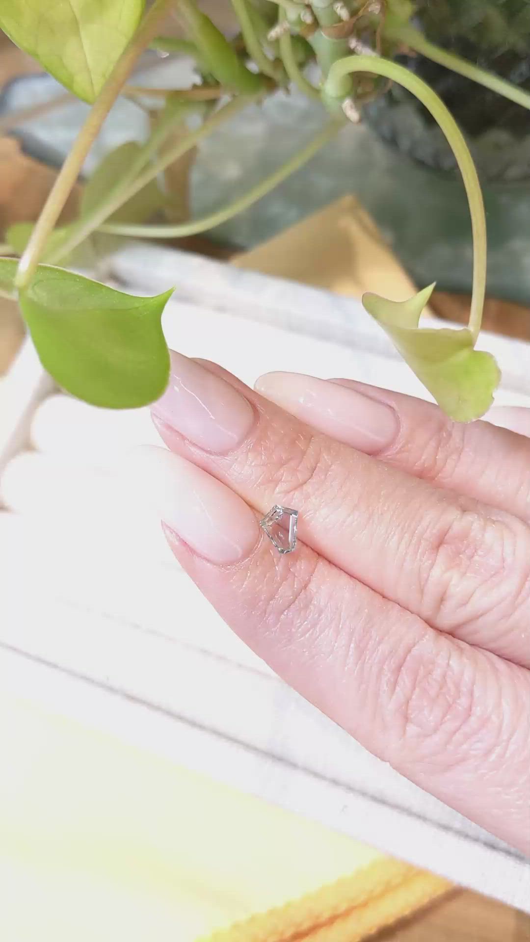 0.68 Ct. Bluish Green Sapphire from Montana Size Video