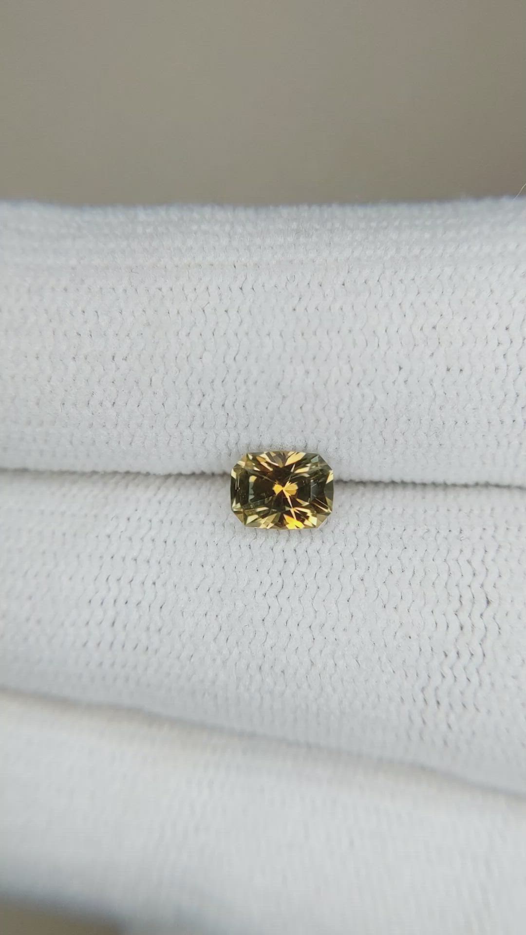 0.70 Ct. Yellow Sapphire from Montana Size Video