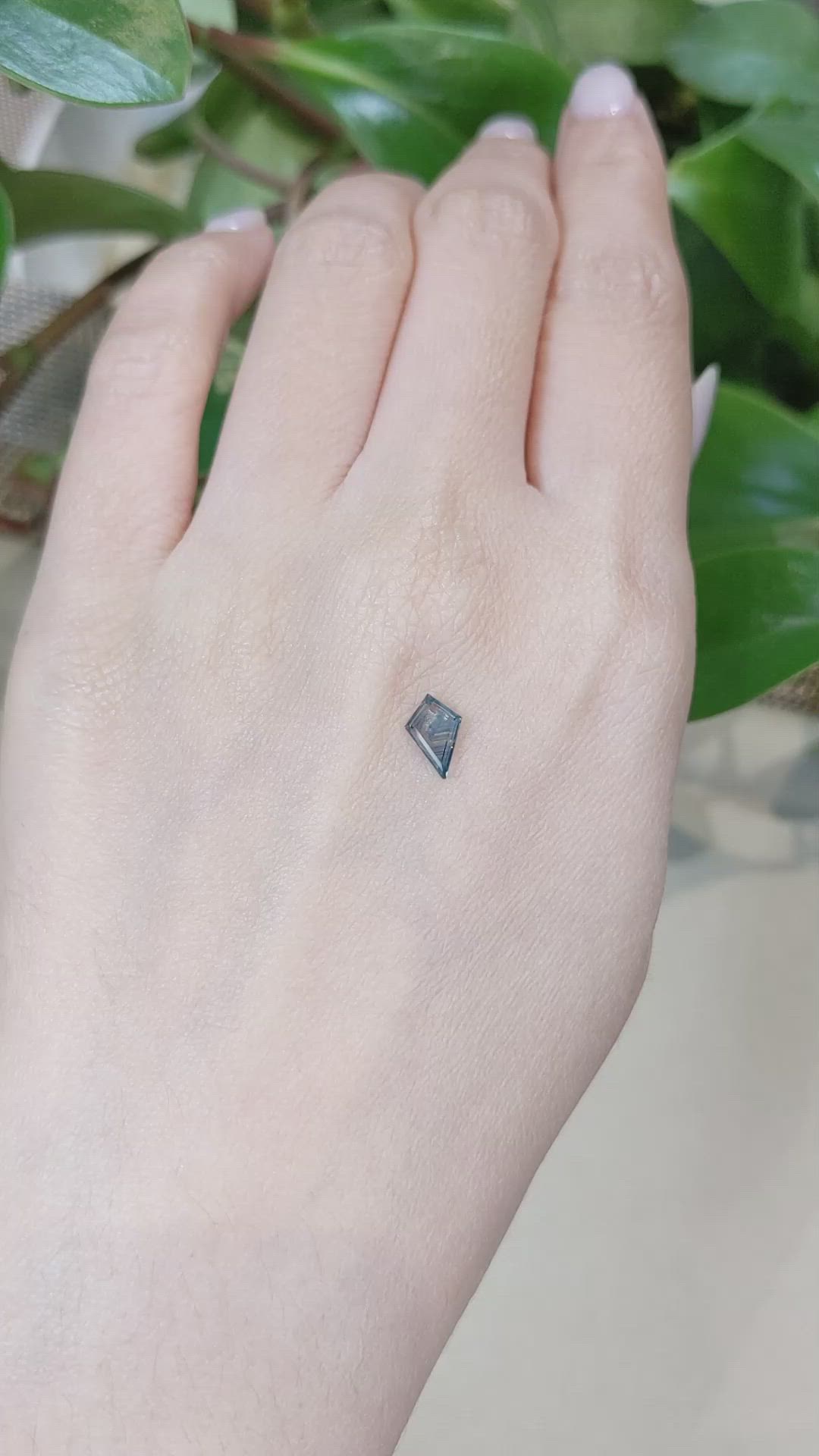 0.69 Ct. Bluish Green Sapphire from Montana Size Video