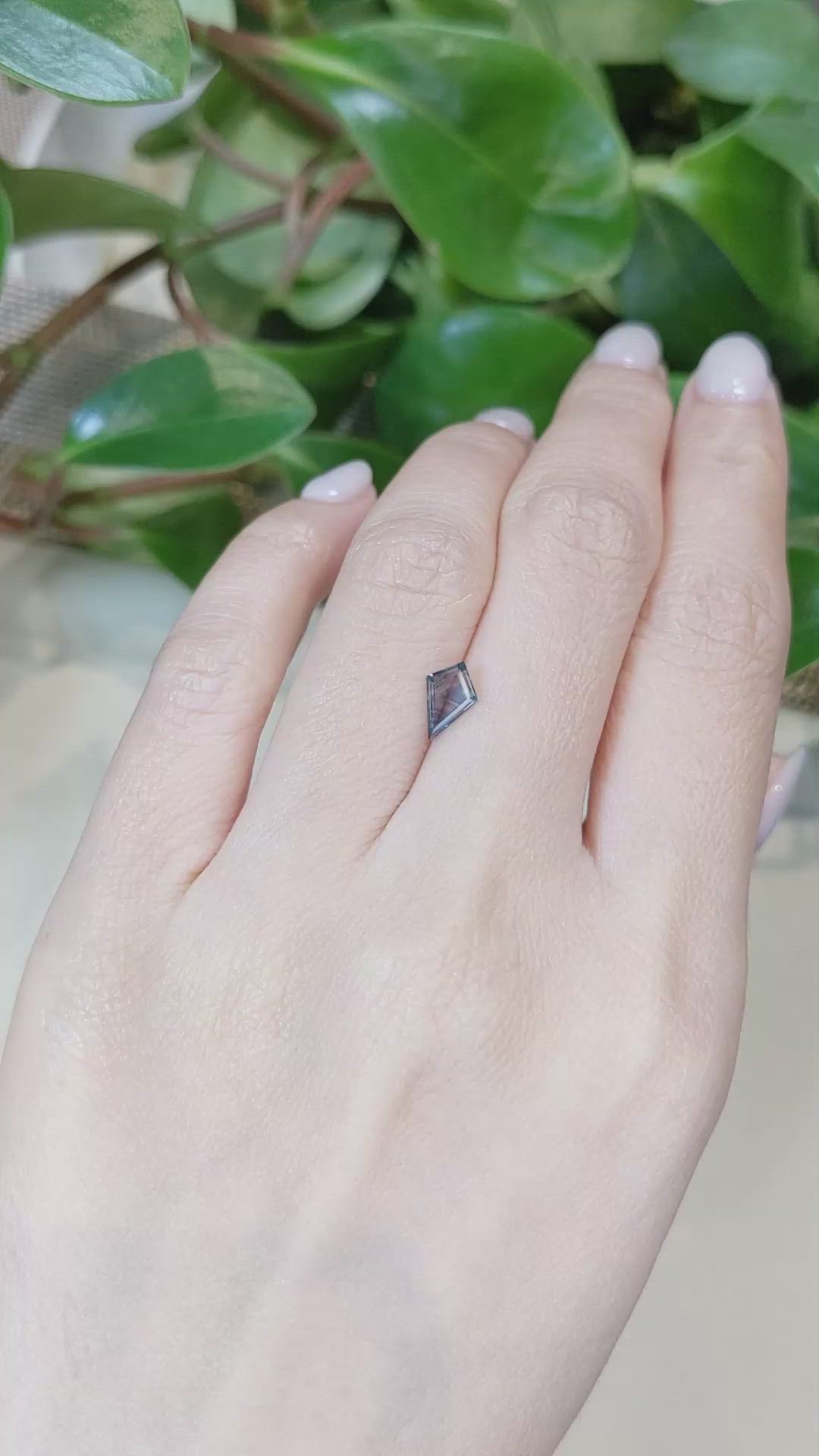 0.69 Ct. Bluish Green Sapphire from Montana Size Video