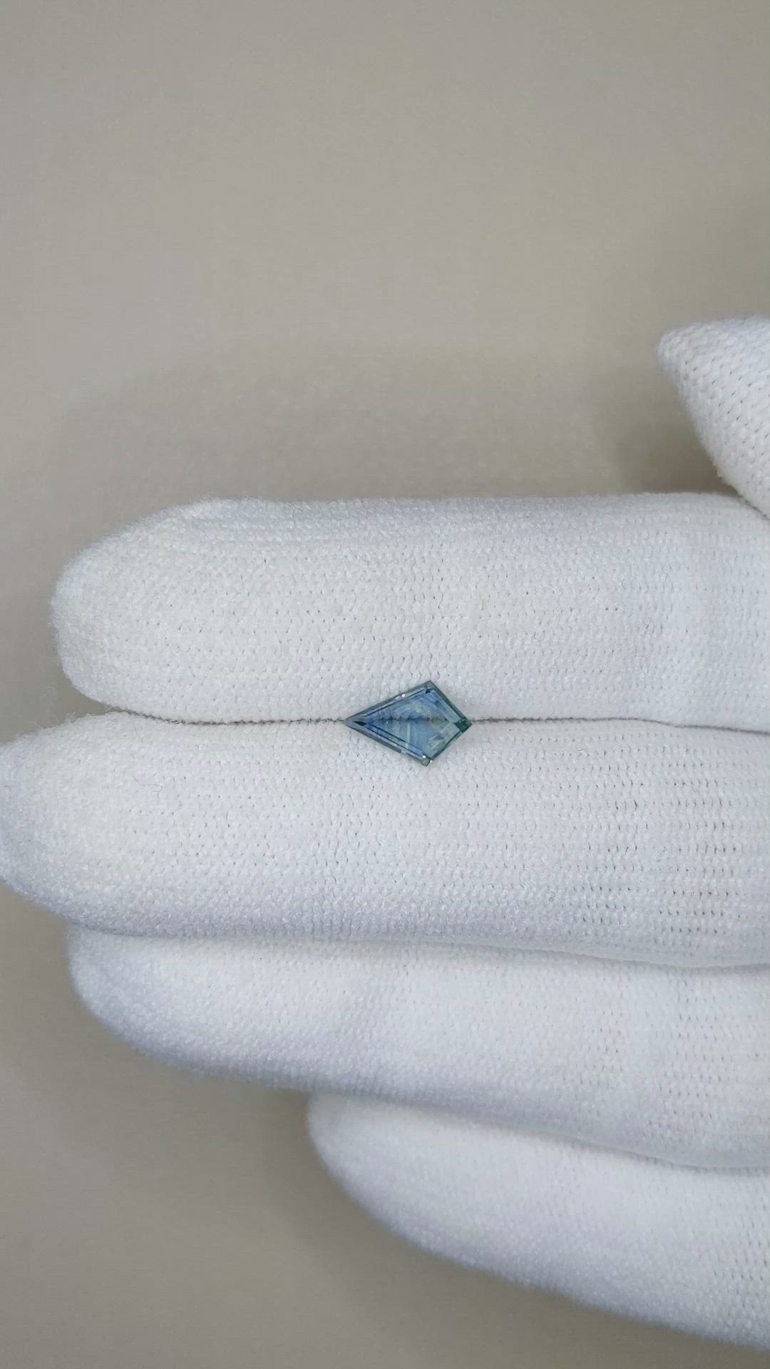 0.69 Ct. Bluish Green Sapphire from Montana Size Video