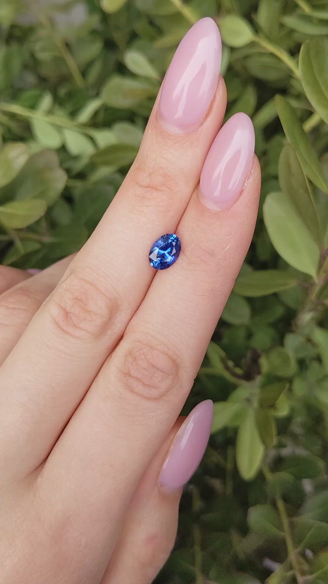 1.38 Ct. Blue Sapphire from Ceylon (Sri Lanka) Size Video