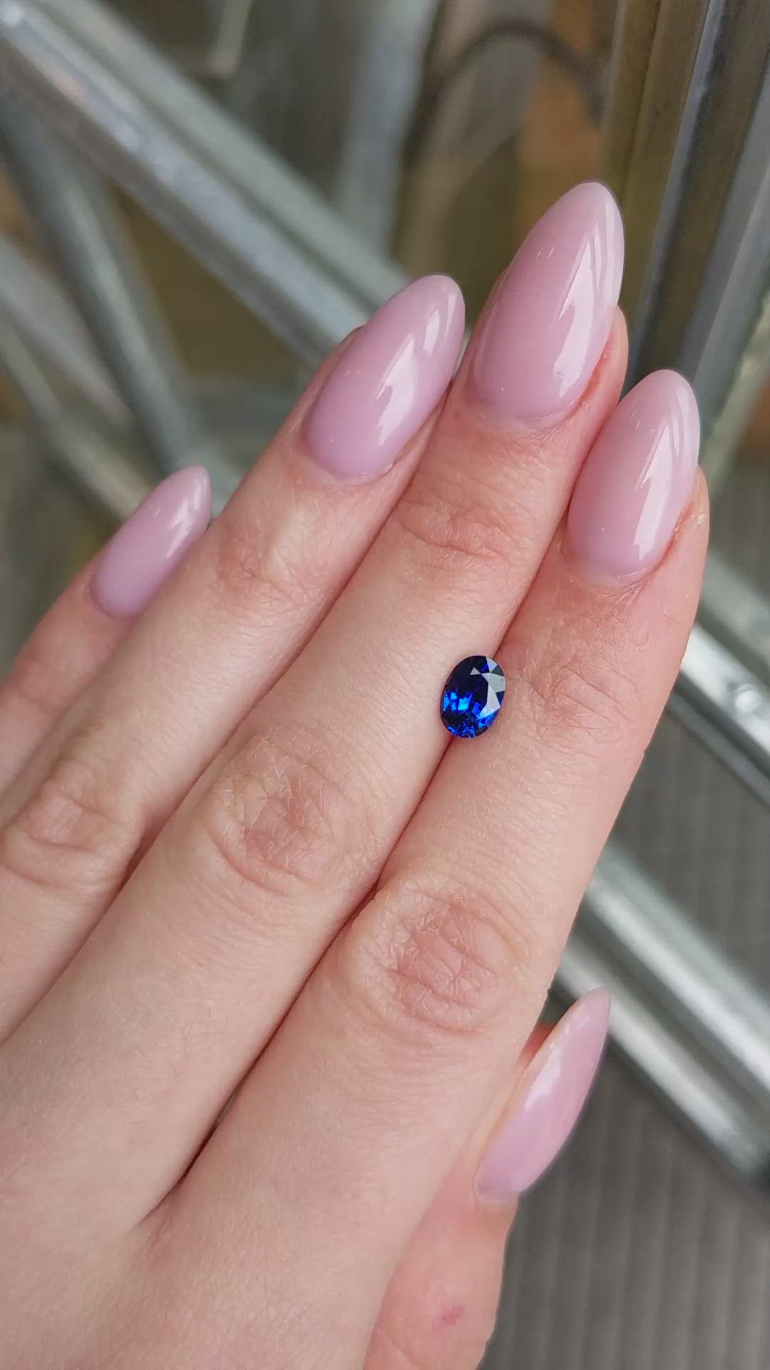 1.30 Ct. Blue Sapphire from Ceylon (Sri Lanka) Size Video