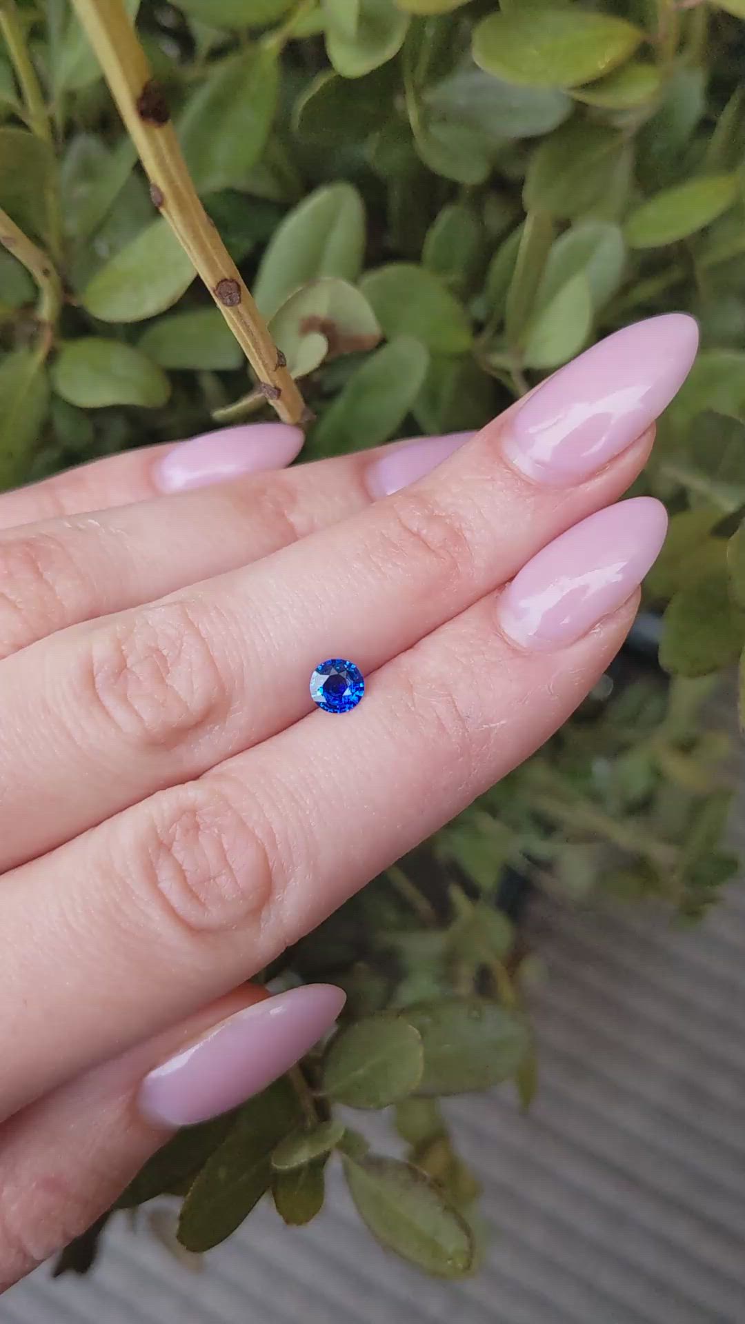 0.57 Ct. Blue Sapphire from Ceylon (Sri Lanka) Size Video