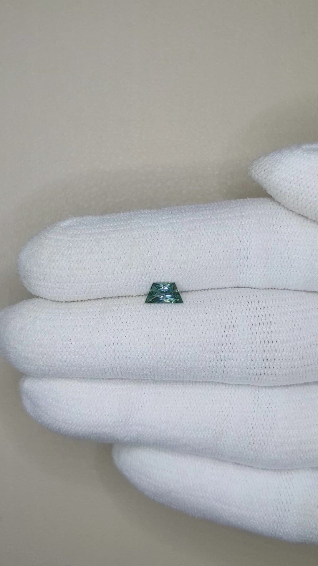 0.43 Ct. Bluish Green Sapphire from Montana Size Video
