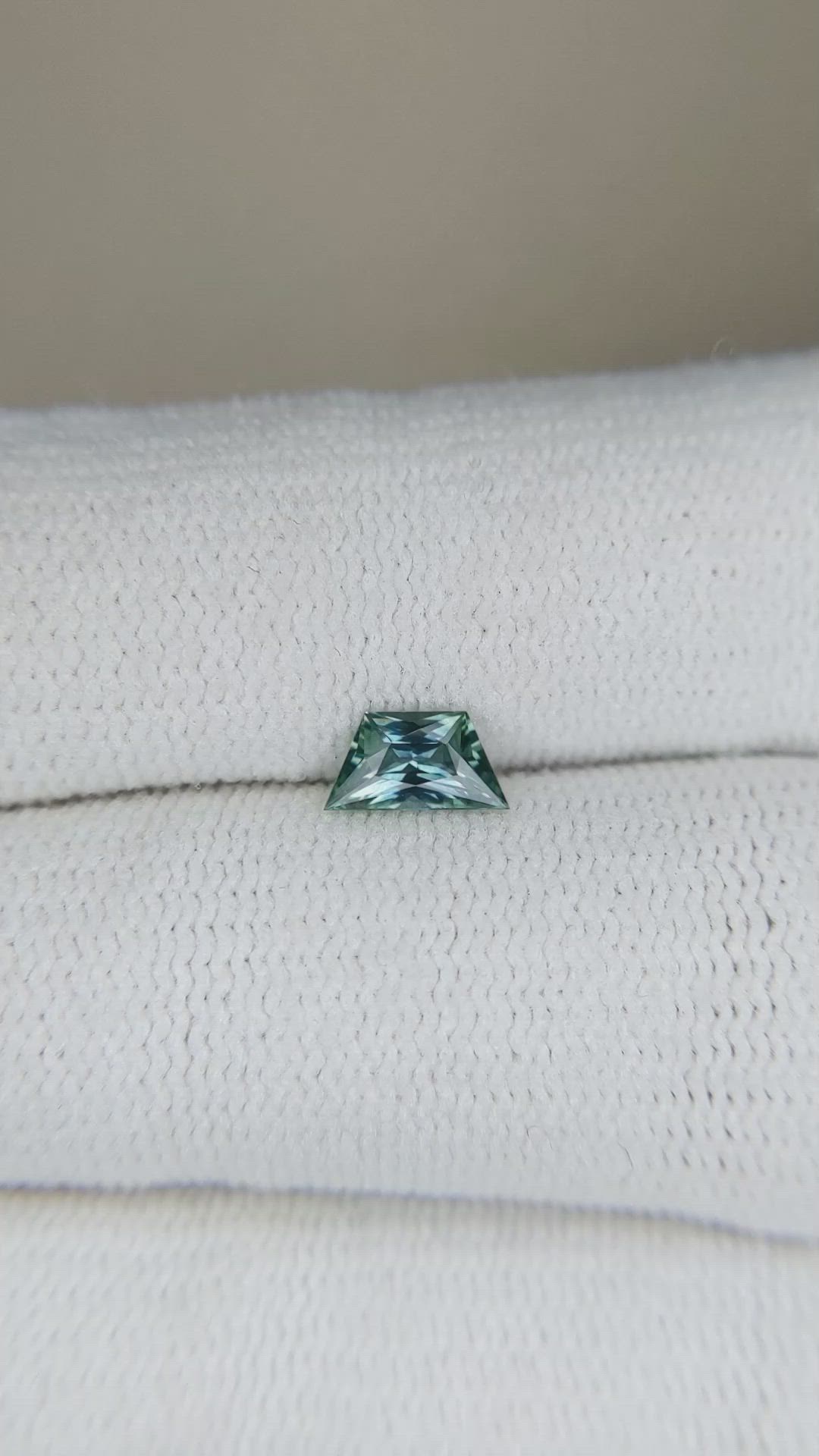 0.43 Ct. Bluish Green Sapphire from Montana Size Video