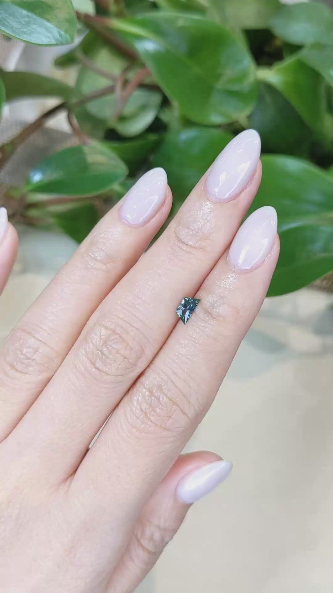 0.43 Ct. Bluish Green Sapphire from Montana Size Video