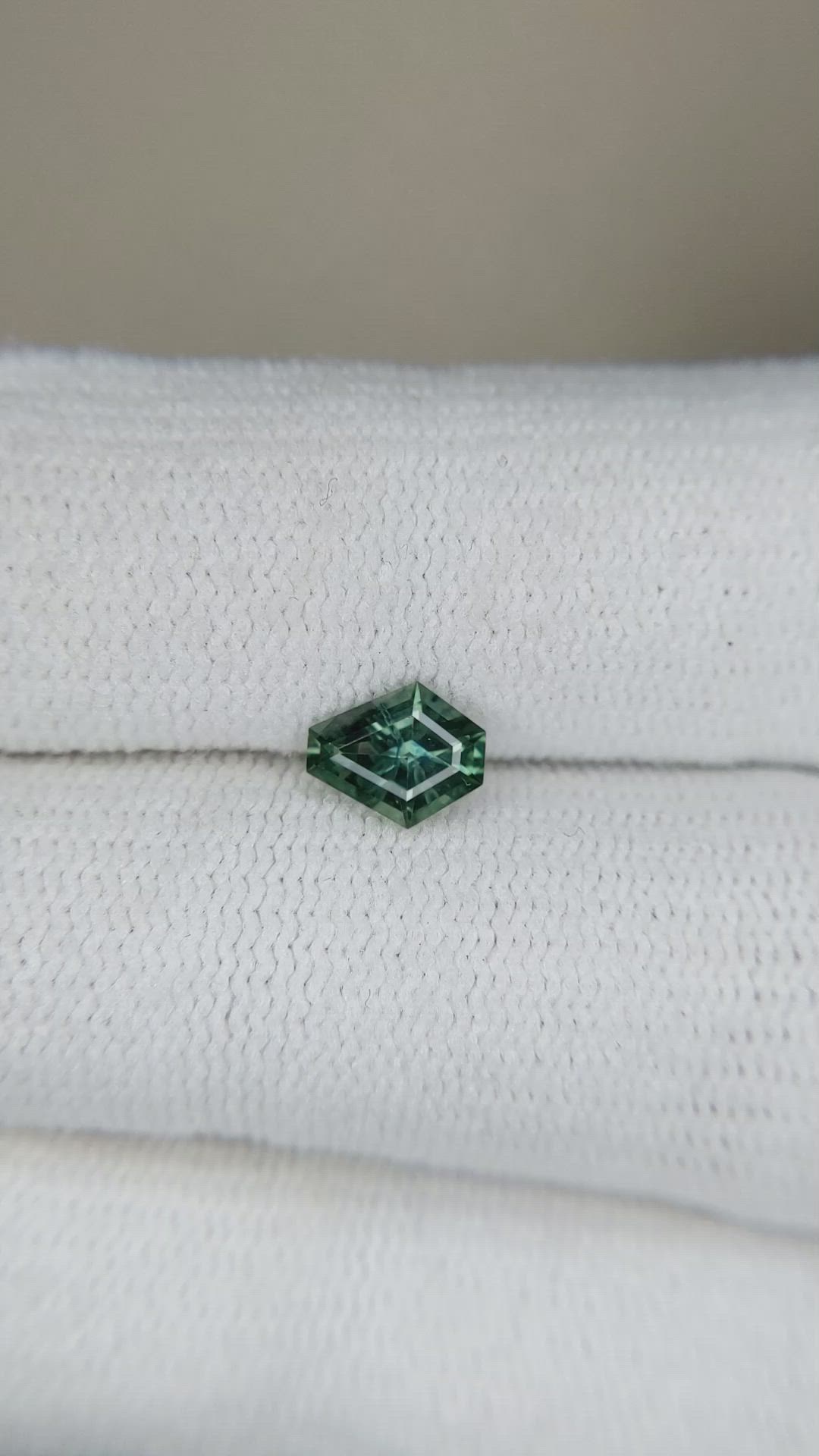 0.68 Ct. Bluish Green Sapphire from Montana Size Video