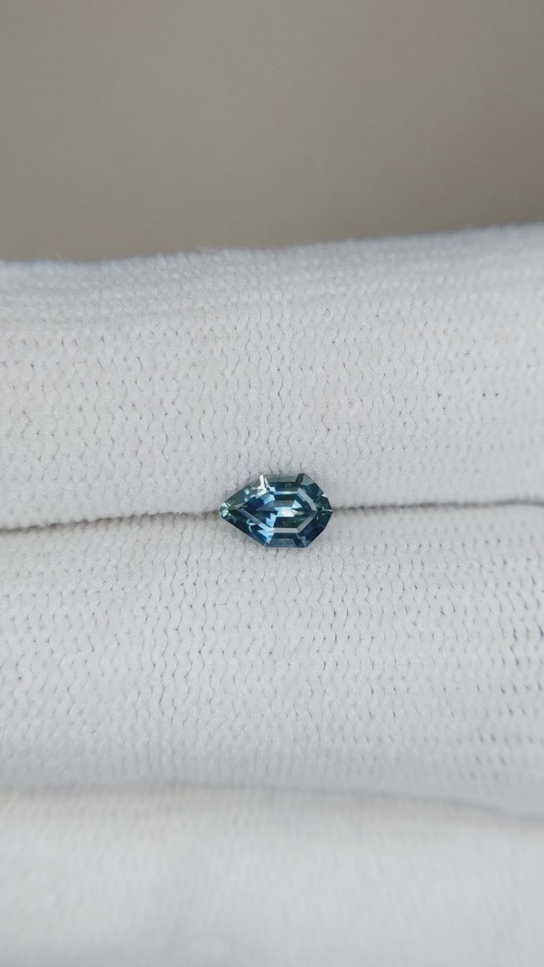 0.47 Ct. Bluish Green Sapphire from Montana Size Video