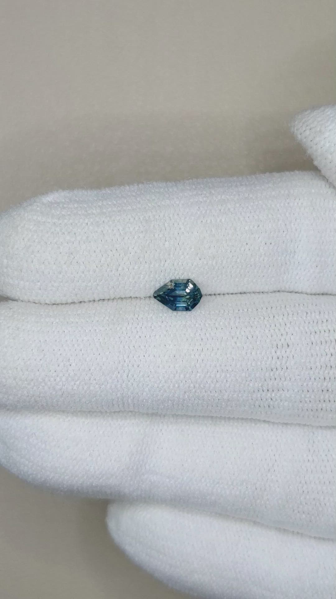 0.47 Ct. Bluish Green Sapphire from Montana Size Video