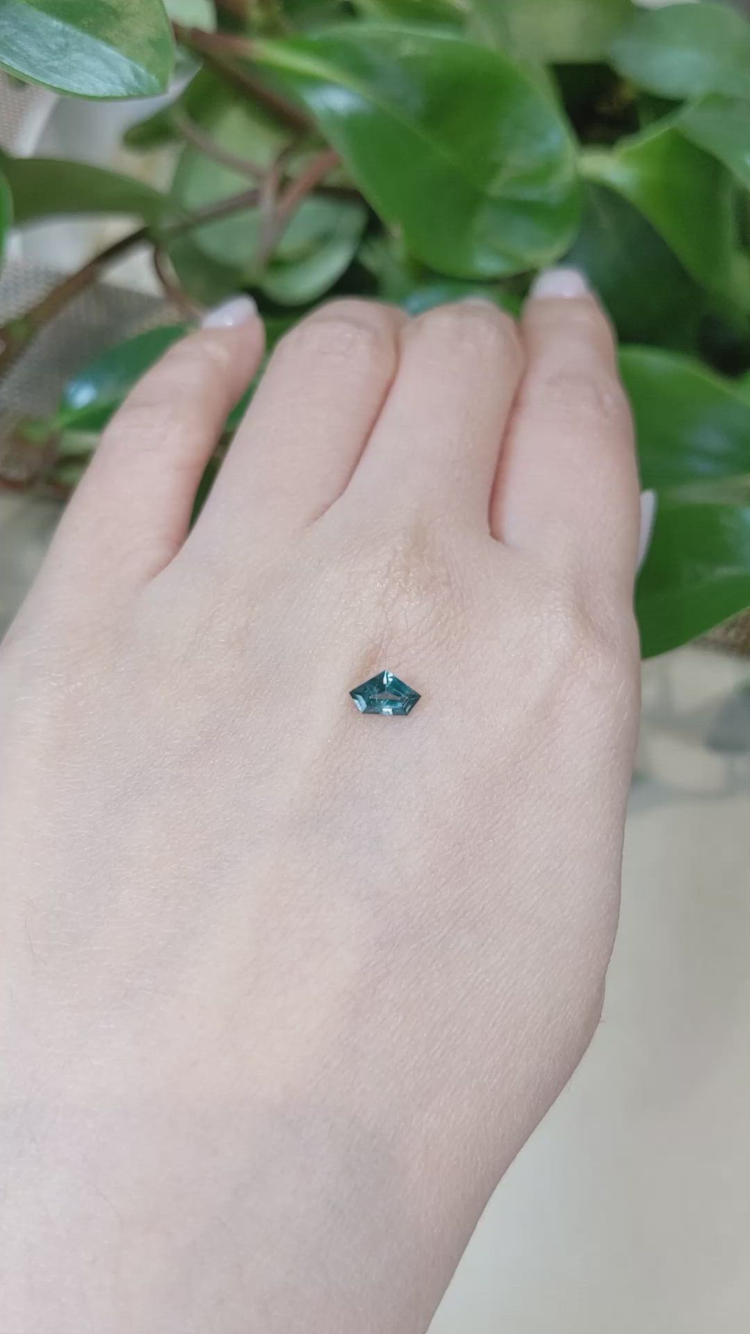 0.51 Ct. Bluish Green Sapphire from Montana Size Video