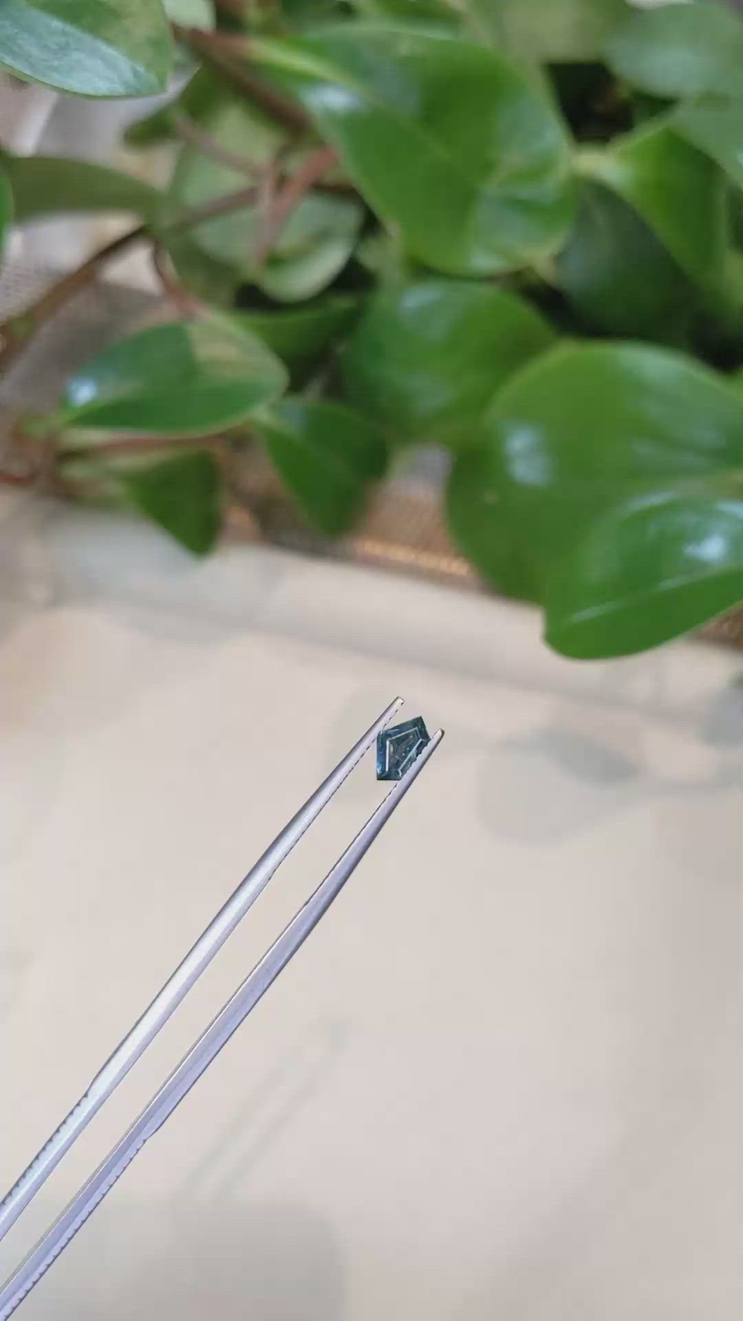 0.51 Ct. Bluish Green Sapphire from Montana Size Video