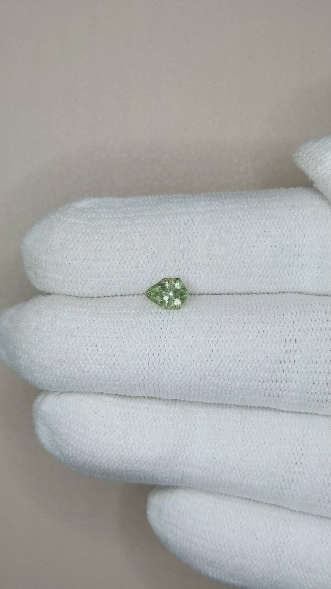 0.52 Ct. Green Sapphire from Montana Size Video
