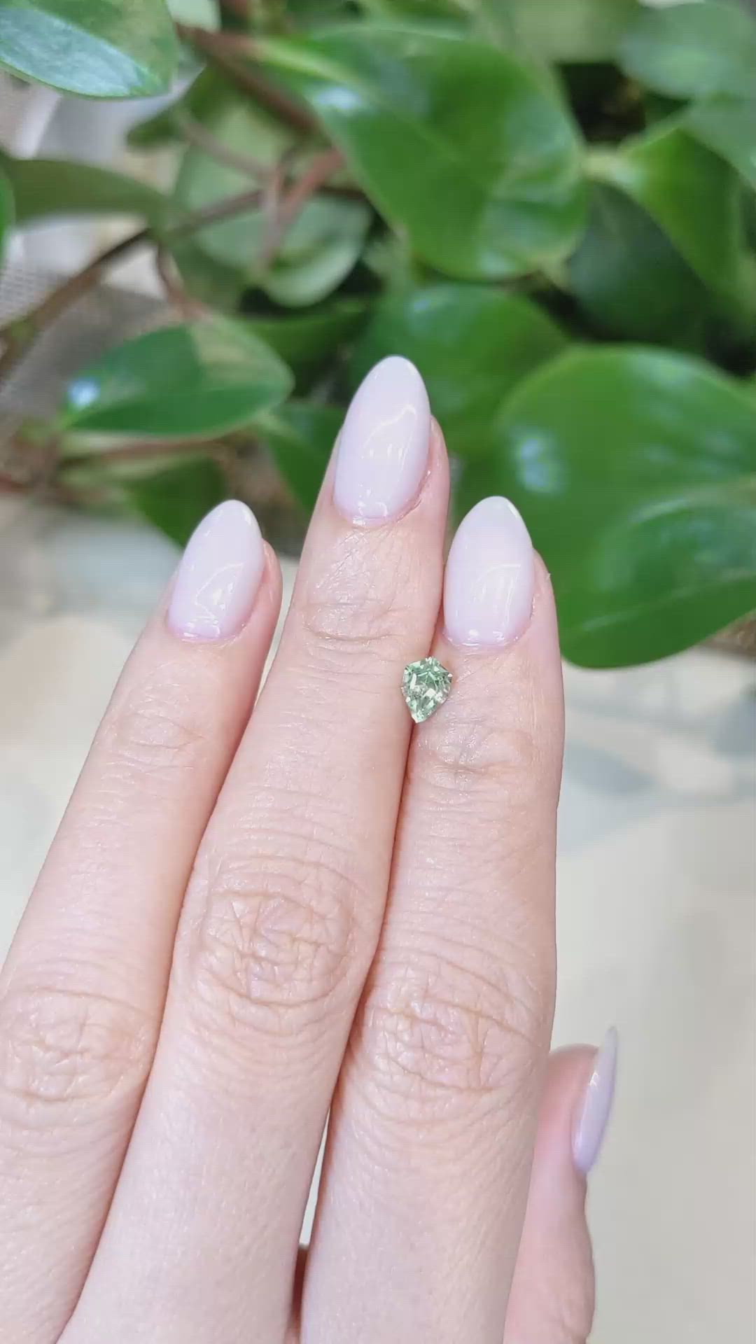 0.52 Ct. Green Sapphire from Montana Size Video