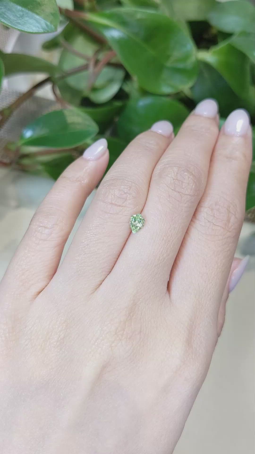0.52 Ct. Green Sapphire from Montana Size Video