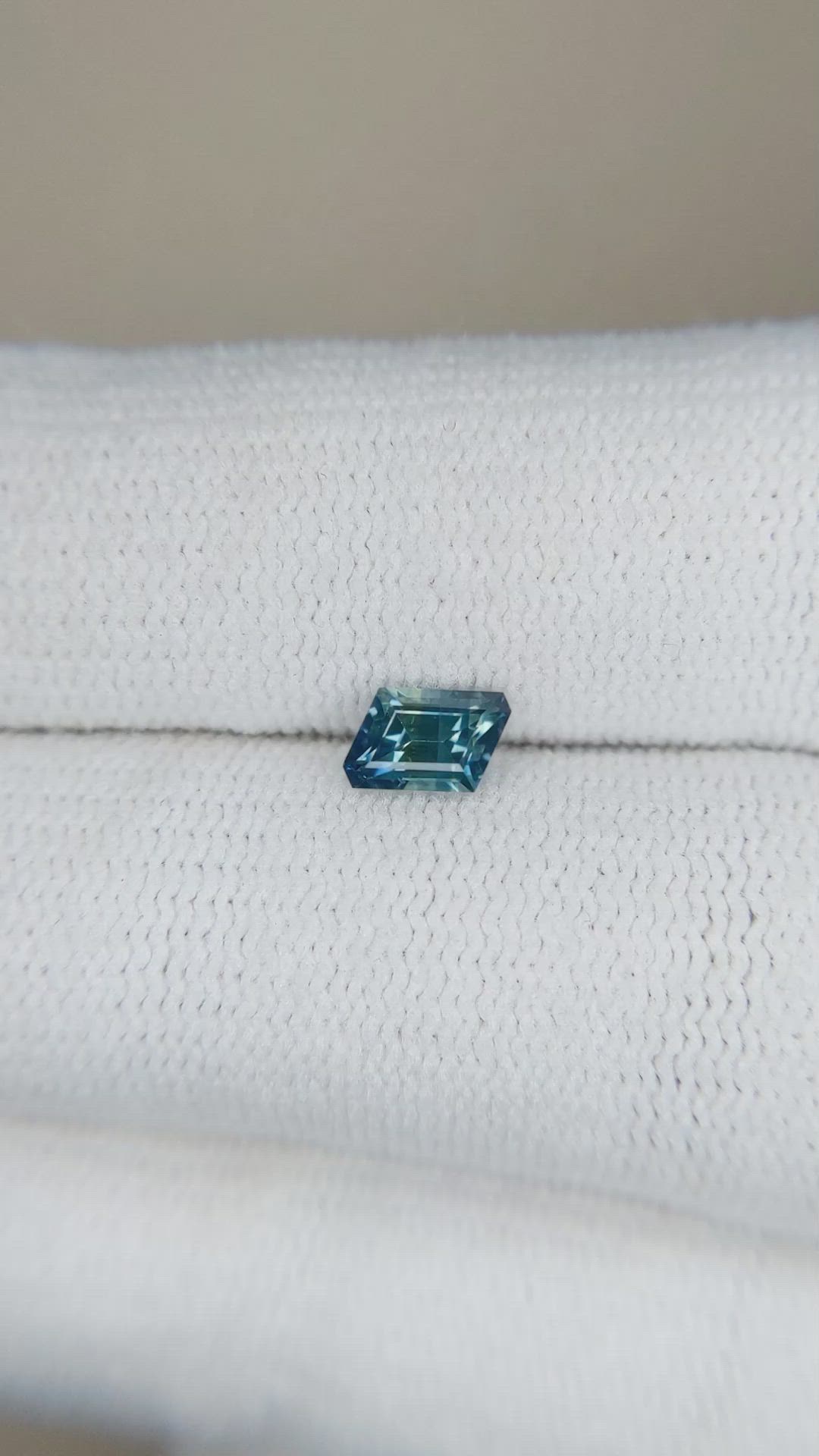 0.52 Ct. Greenish Blue Sapphire from Montana Size Video