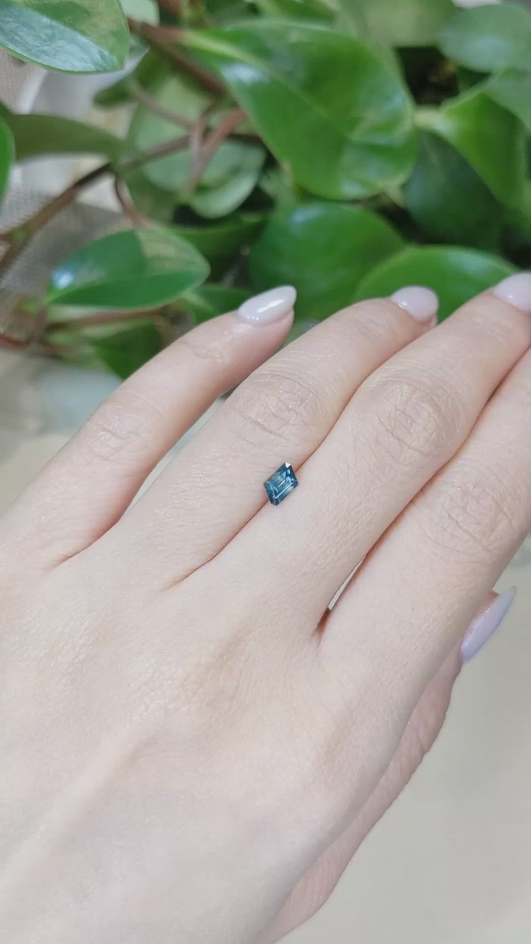 0.52 Ct. Greenish Blue Sapphire from Montana Size Video