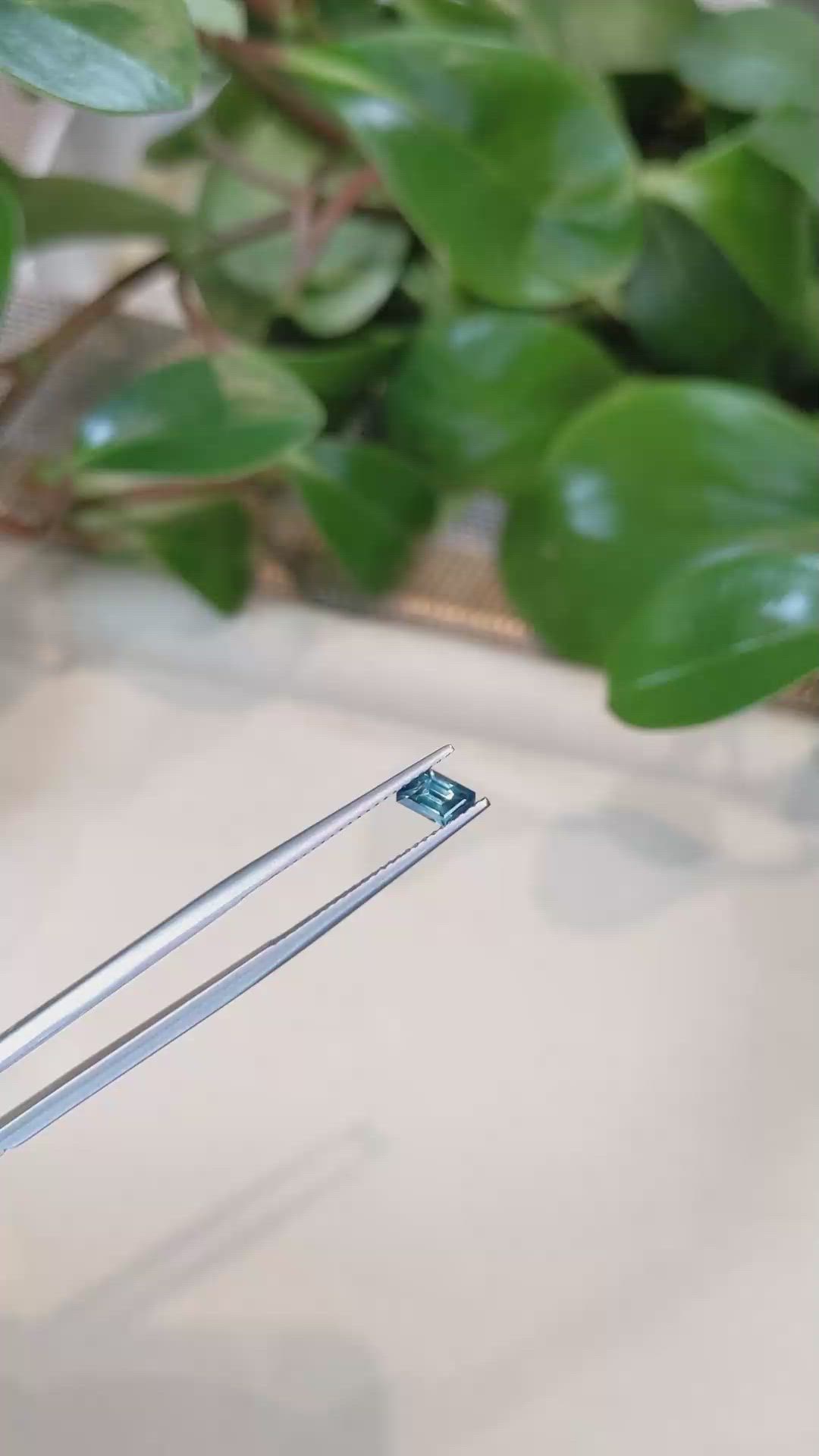 0.52 Ct. Greenish Blue Sapphire from Montana Size Video