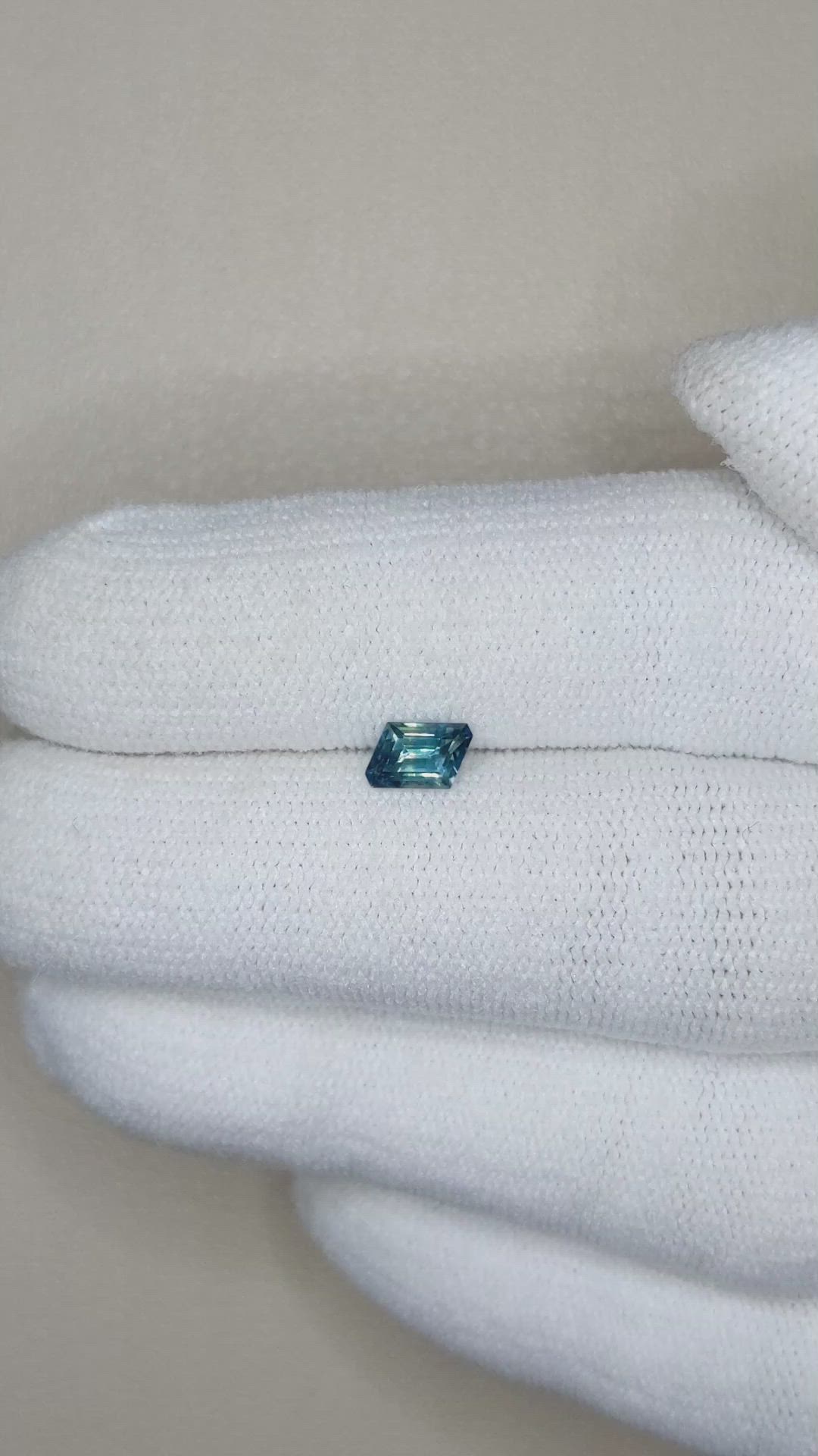 0.52 Ct. Greenish Blue Sapphire from Montana Size Video