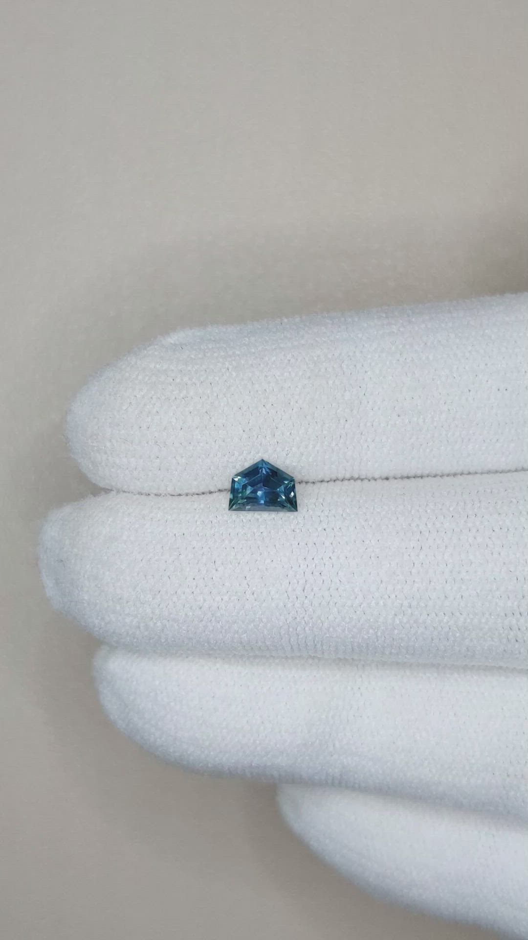 0.52 Ct. Greenish Blue Sapphire from Montana Size Video