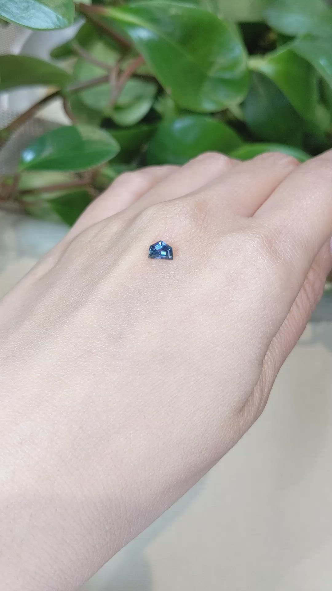 0.52 Ct. Greenish Blue Sapphire from Montana Size Video