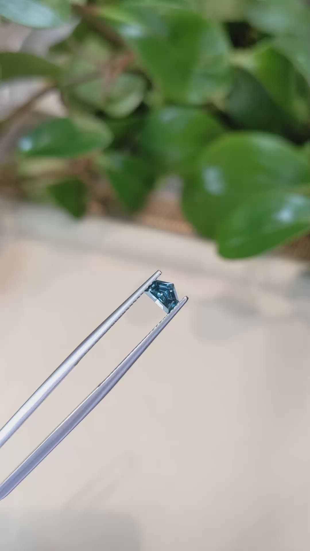 0.52 Ct. Greenish Blue Sapphire from Montana Size Video