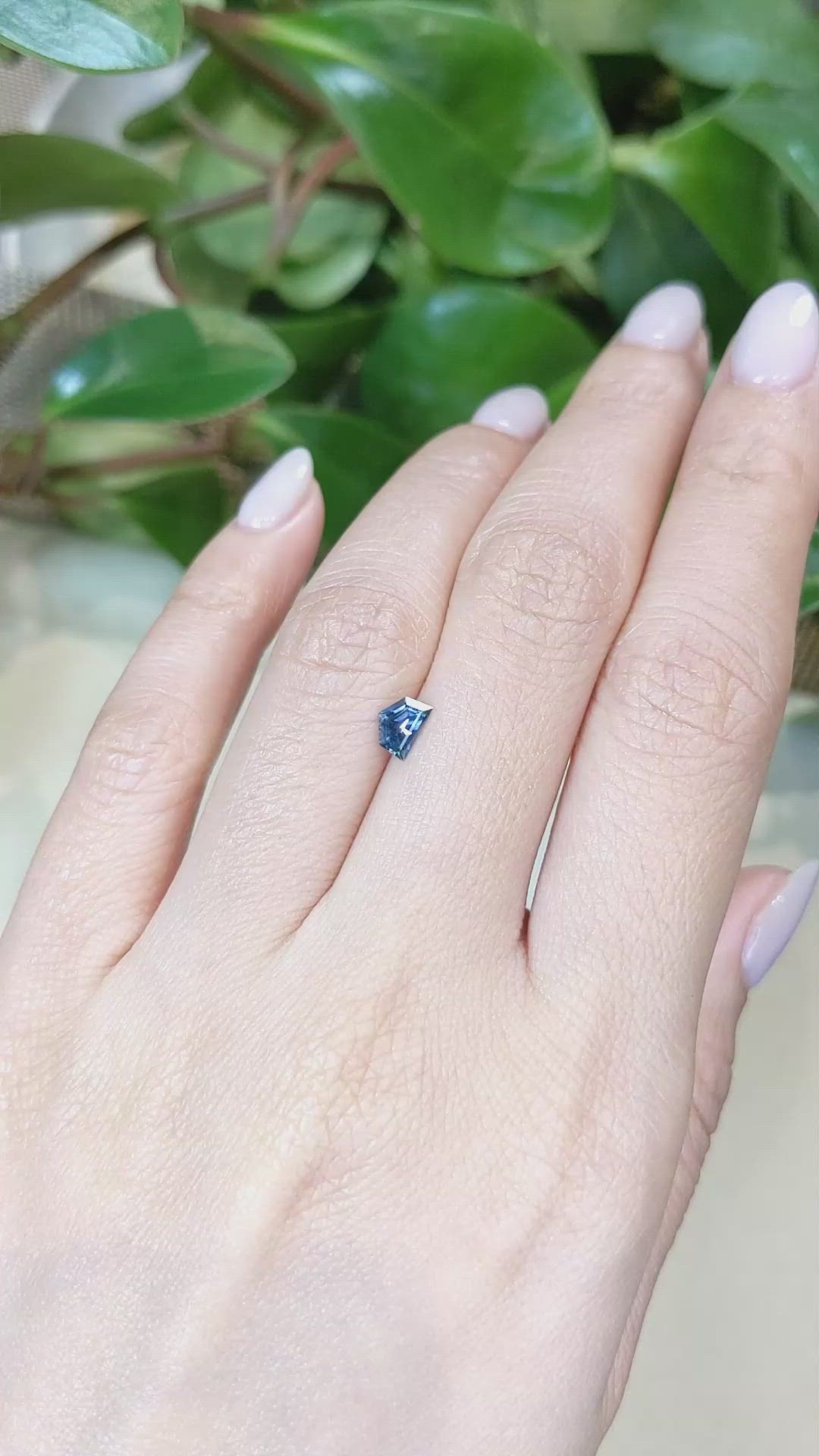 0.52 Ct. Greenish Blue Sapphire from Montana Size Video