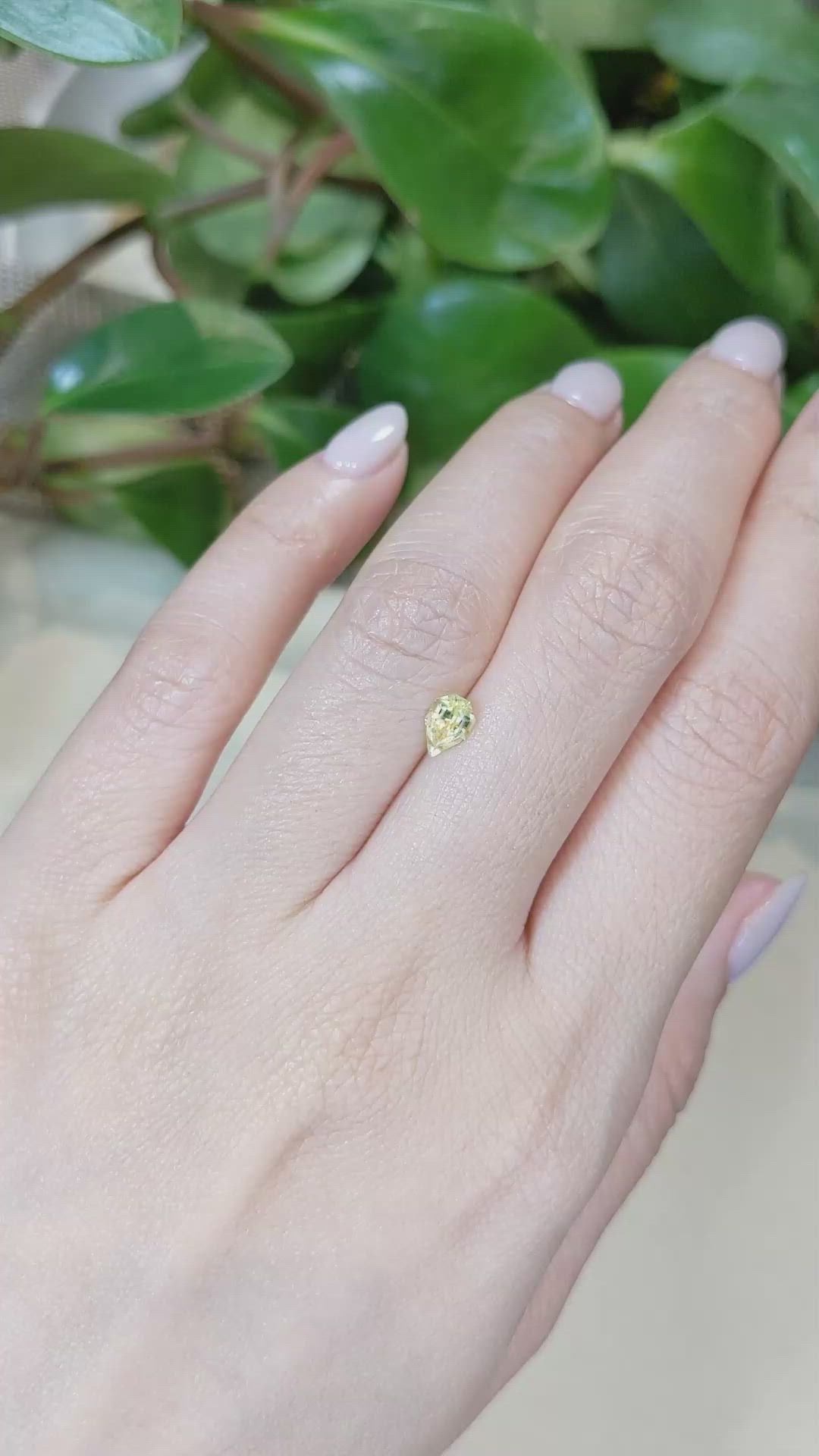 0.55 Ct. Yellow Sapphire from Montana Size Video
