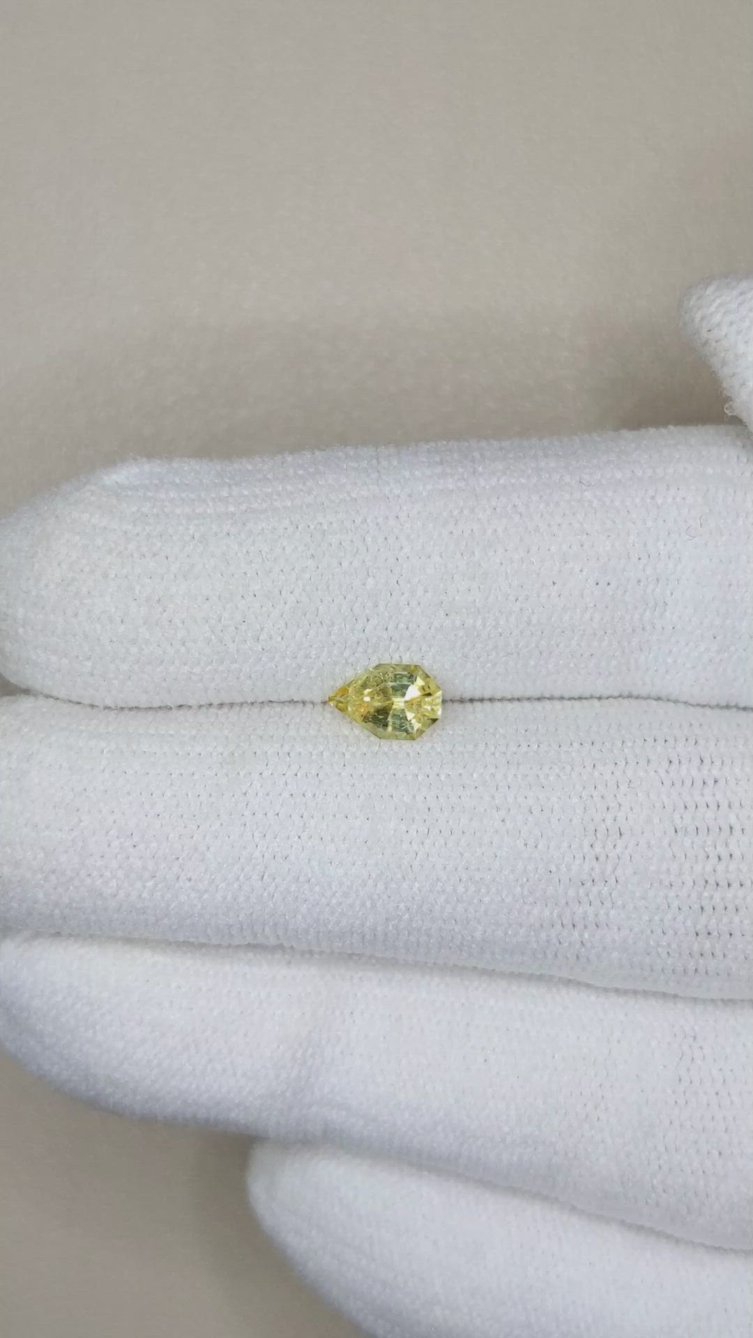 0.55 Ct. Yellow Sapphire from Montana Size Video