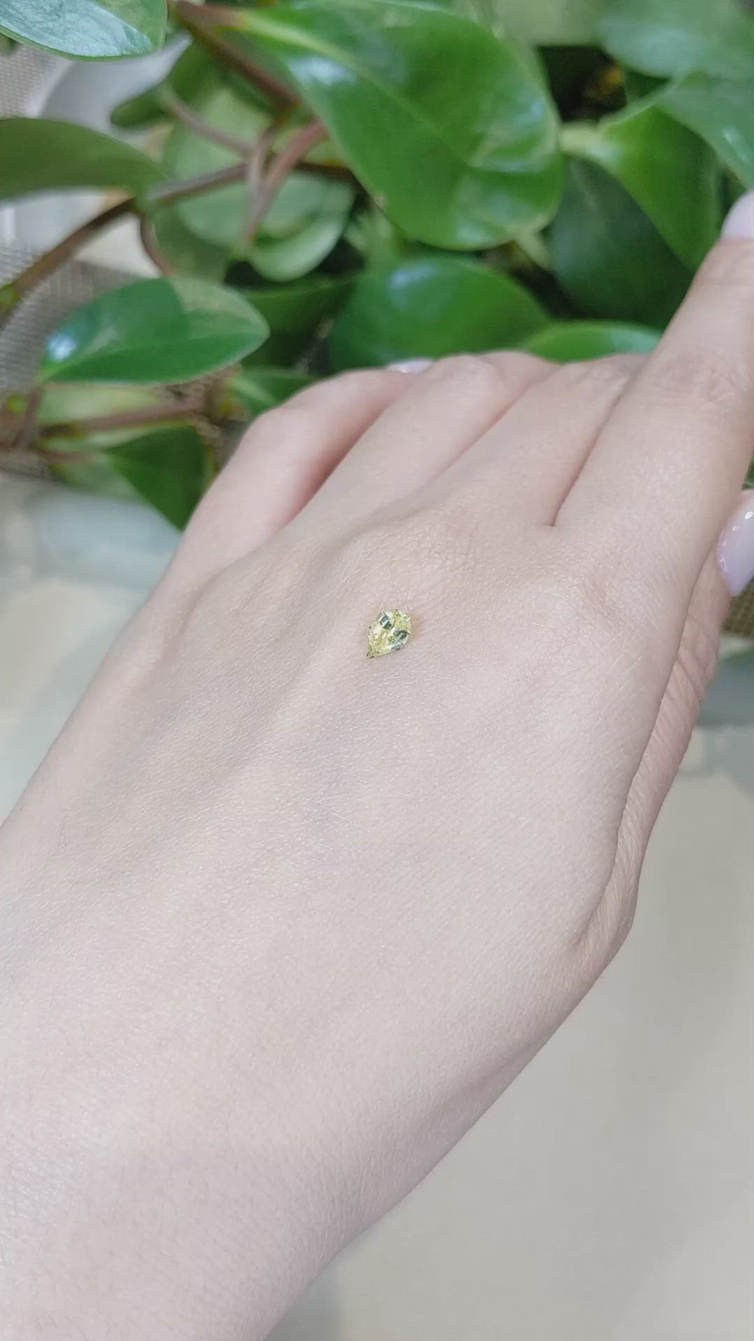 0.55 Ct. Yellow Sapphire from Montana Size Video