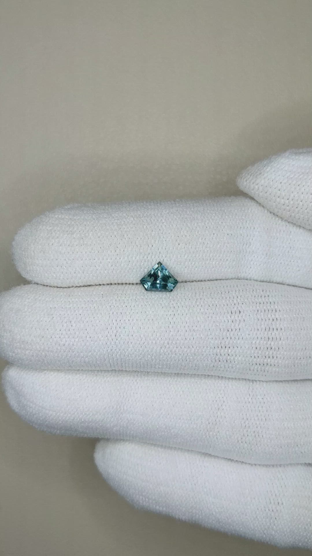 0.59 Ct. Bluish Green Sapphire from Montana Size Video