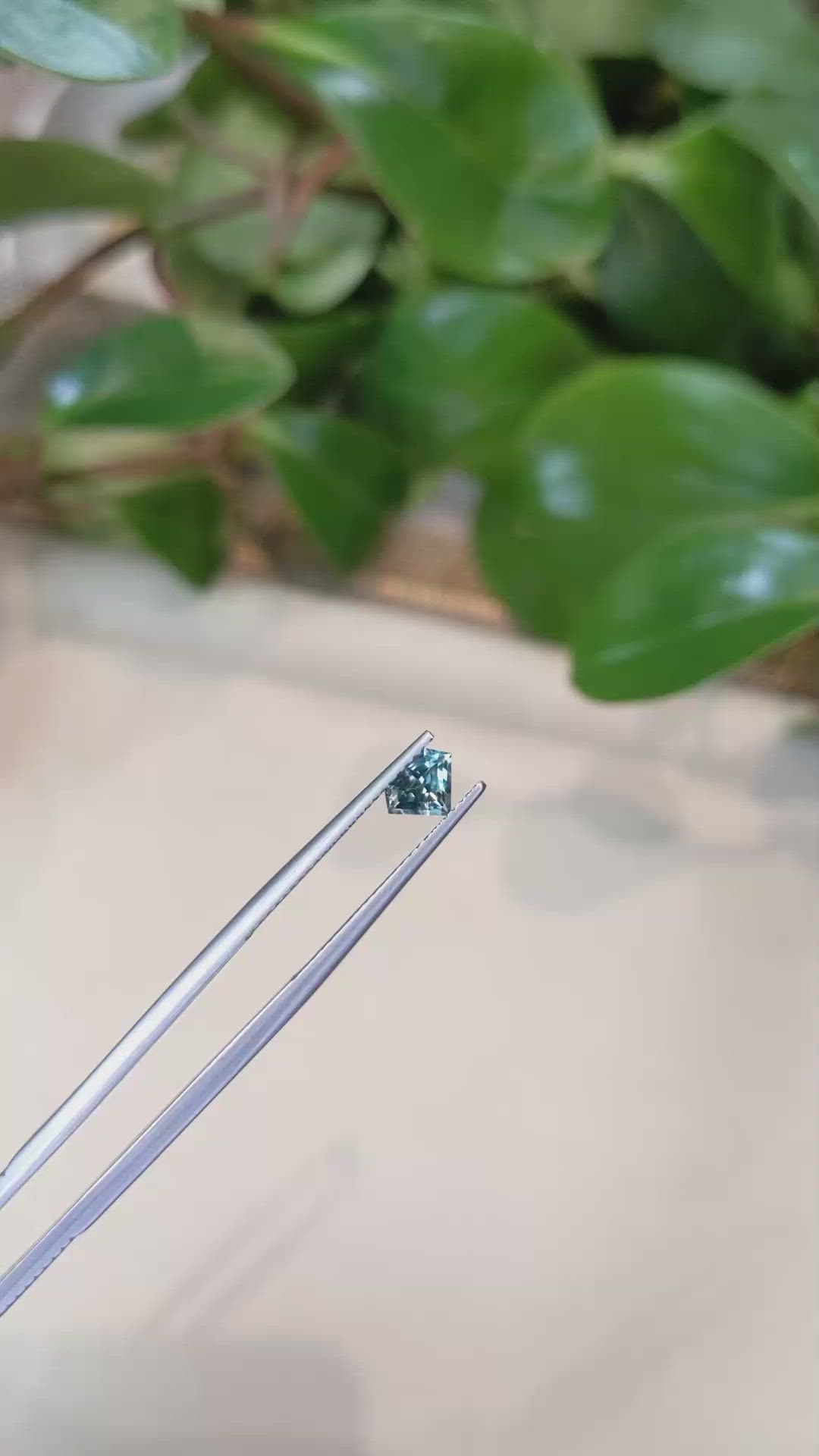 0.59 Ct. Bluish Green Sapphire from Montana Size Video
