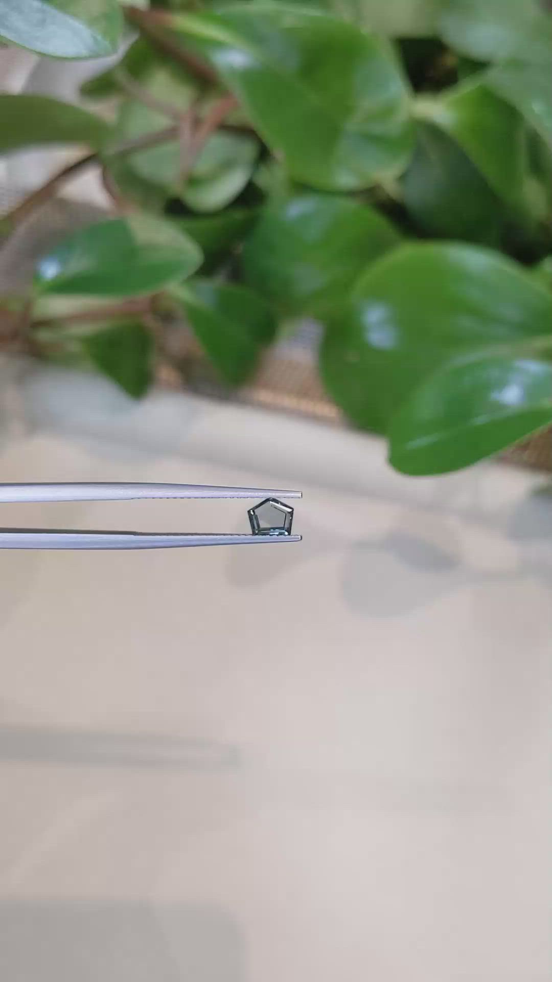 0.59 Ct. Bluish Green Sapphire from Montana Size Video